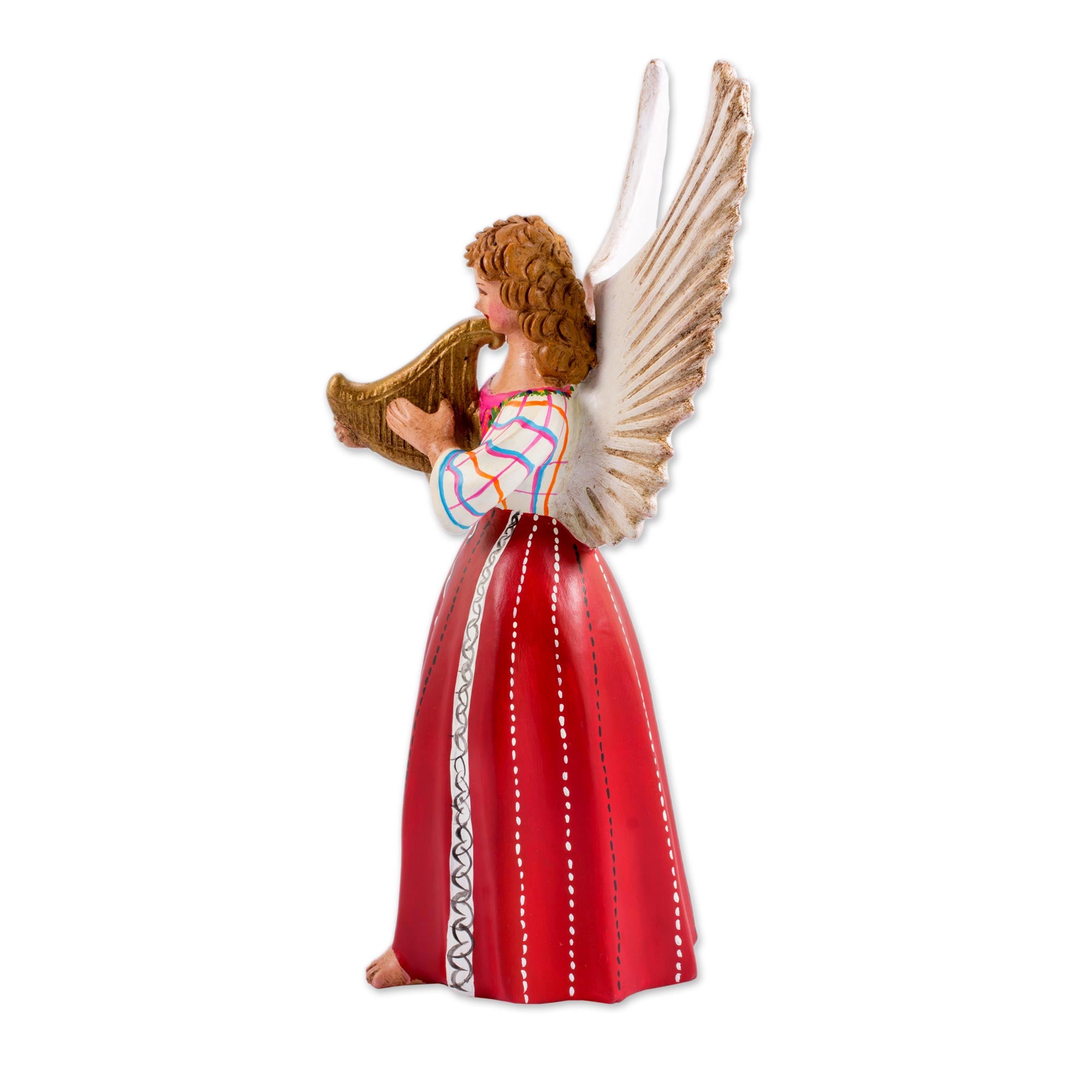 Premium Handcrafted Angel Sculpture from Santiago Atitlan – 11 Inch Ceramic Art Piece