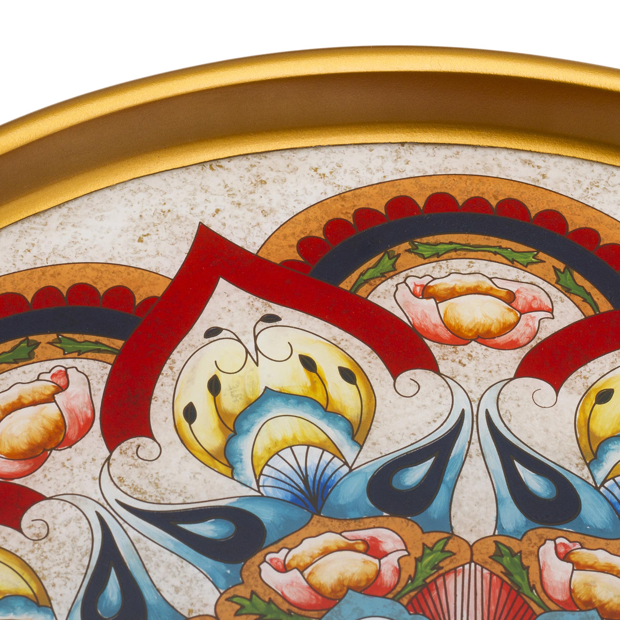 Premium Mandala Reverse-Painted Glass Tray - Handcrafted Artisan Decor