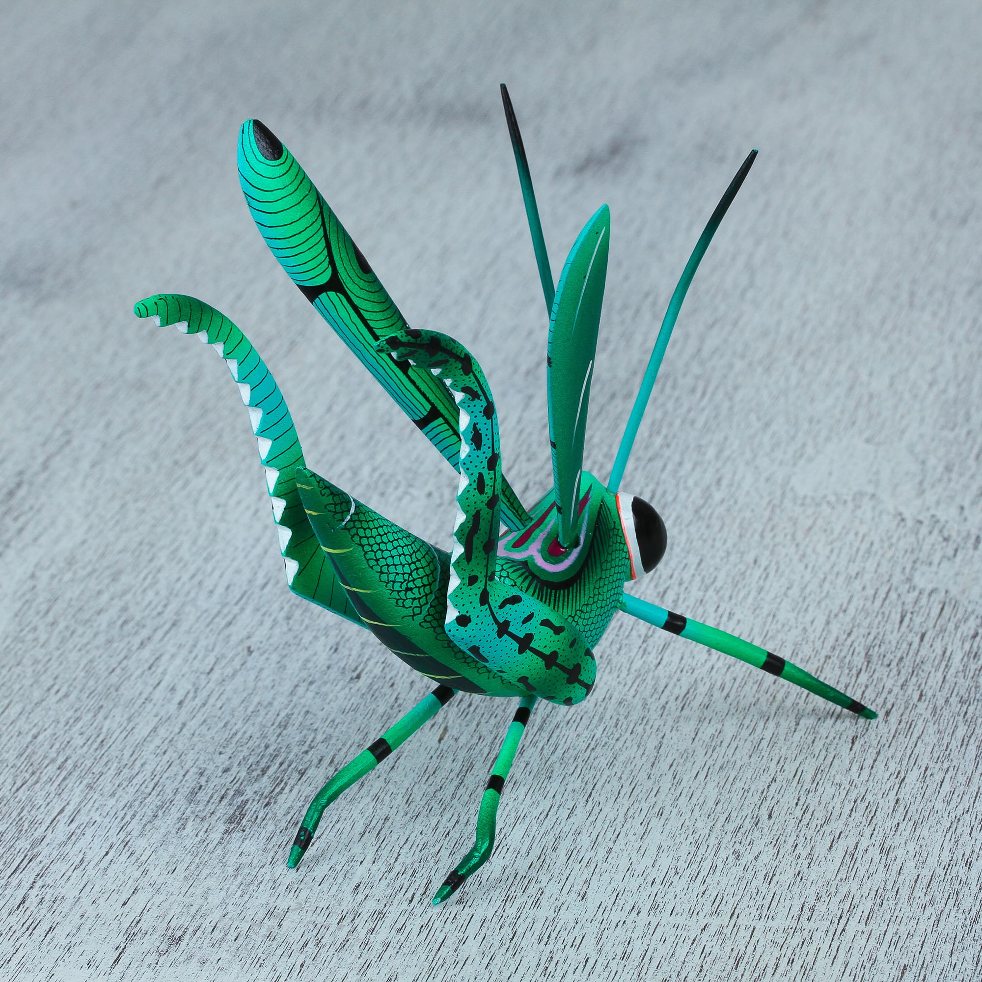 Premium Handcrafted Copal Wood Cricket Alebrije – Authentic Mexican Art