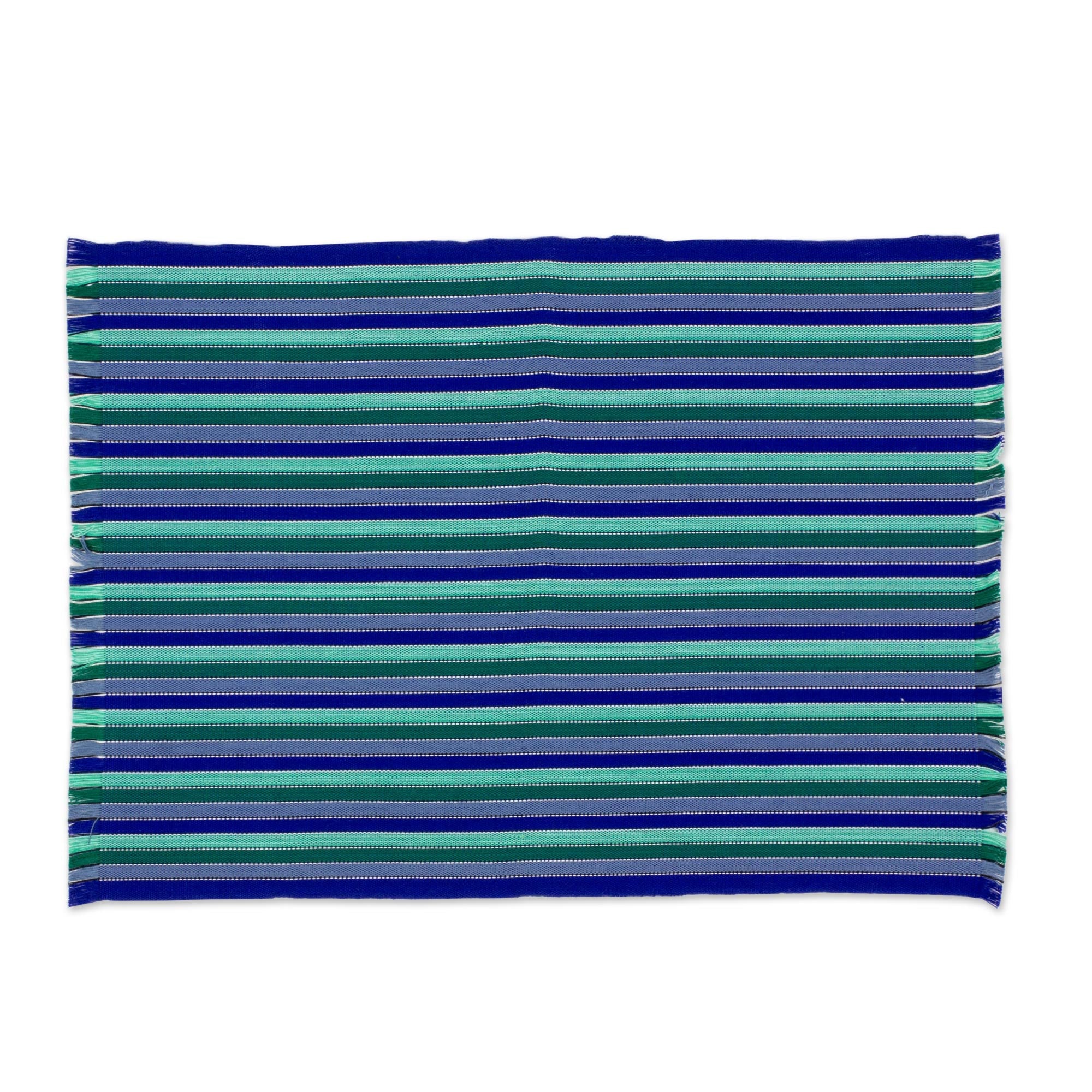 Premium Sea-Inspired Cotton Placemat & Napkin Set – Handwoven in Guatemala