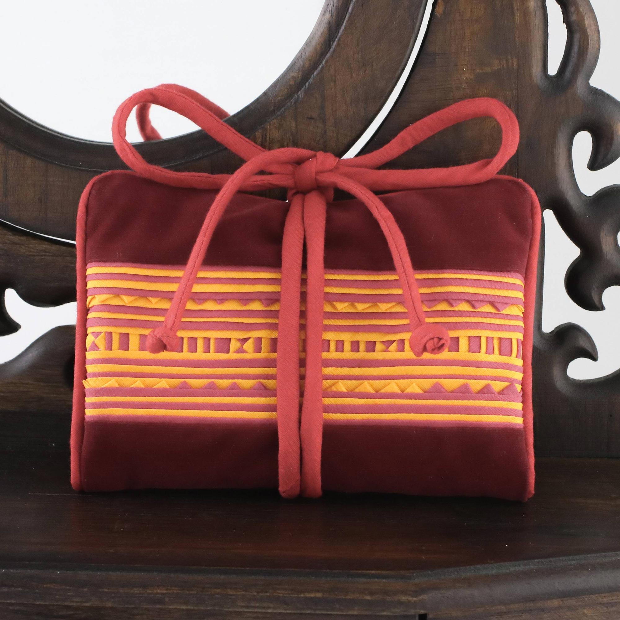 Premium Red Velvet Jewelry Roll by Hill Tribe Artisans