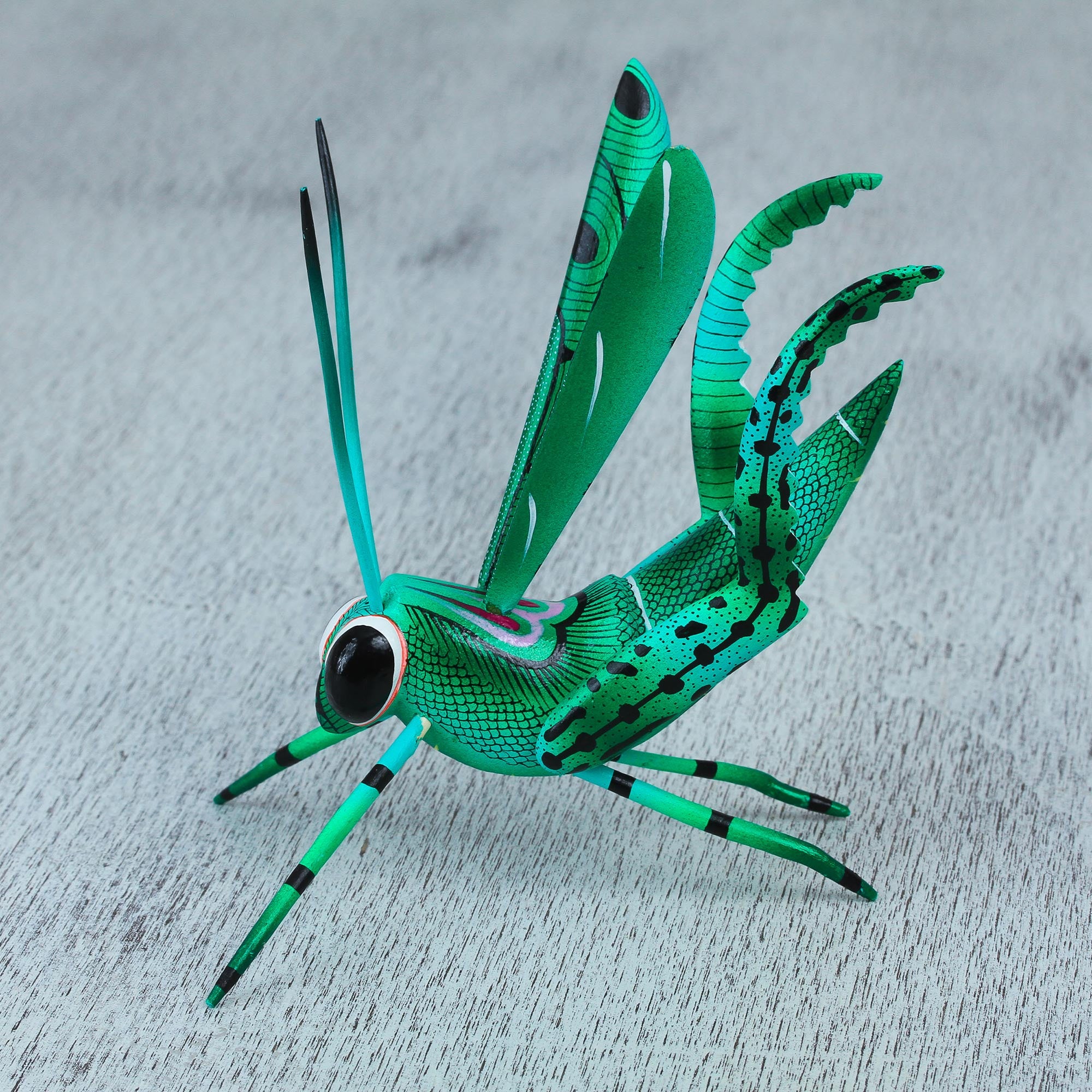 Premium Handcrafted Copal Wood Cricket Alebrije – Authentic Mexican Art