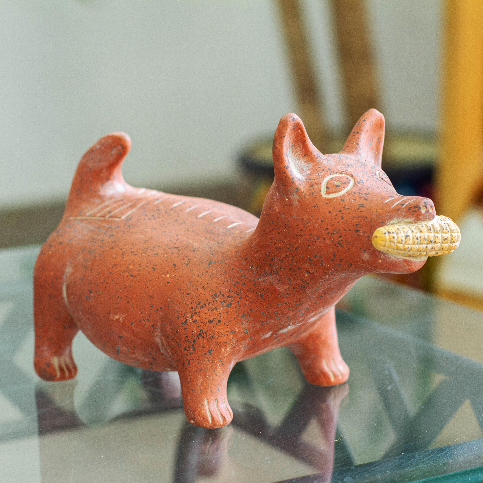 Premium Colima Dog Sculpture - Authentic Mexican Ceramic Artifact