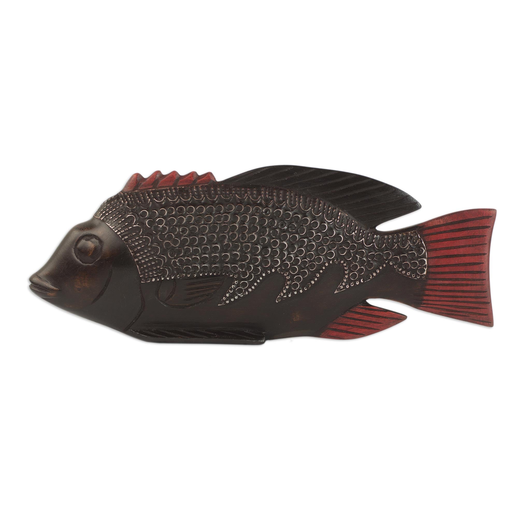 Premium Ga Redfish Sculpture: Handcrafted African Art by Anna Yawson