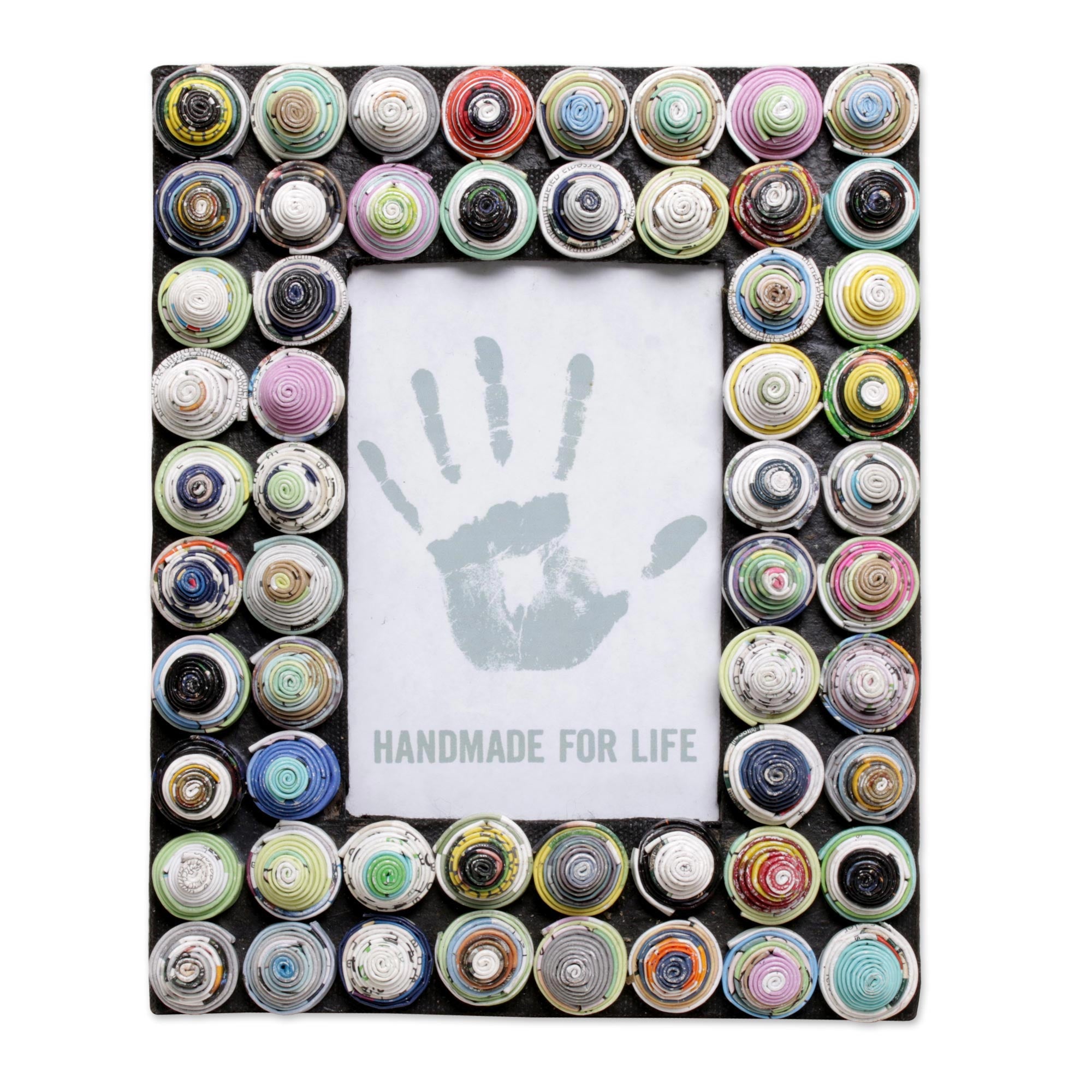 Premium Recycled Paper Photo Frame with Bali-Inspired Circle Motifs