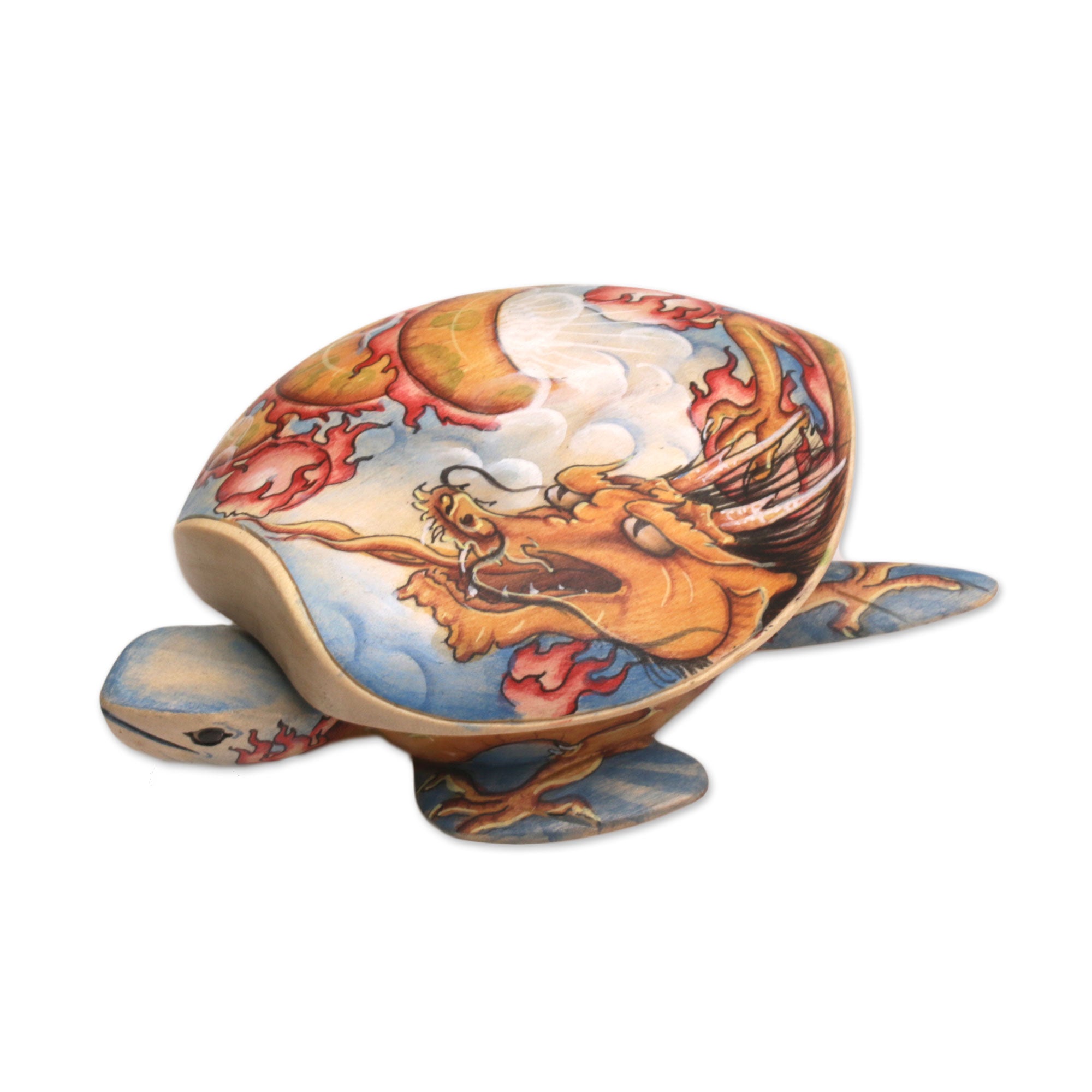Premium Dragon-Hearted Turtle Jewelry Box - Handcrafted Wooden Treasure