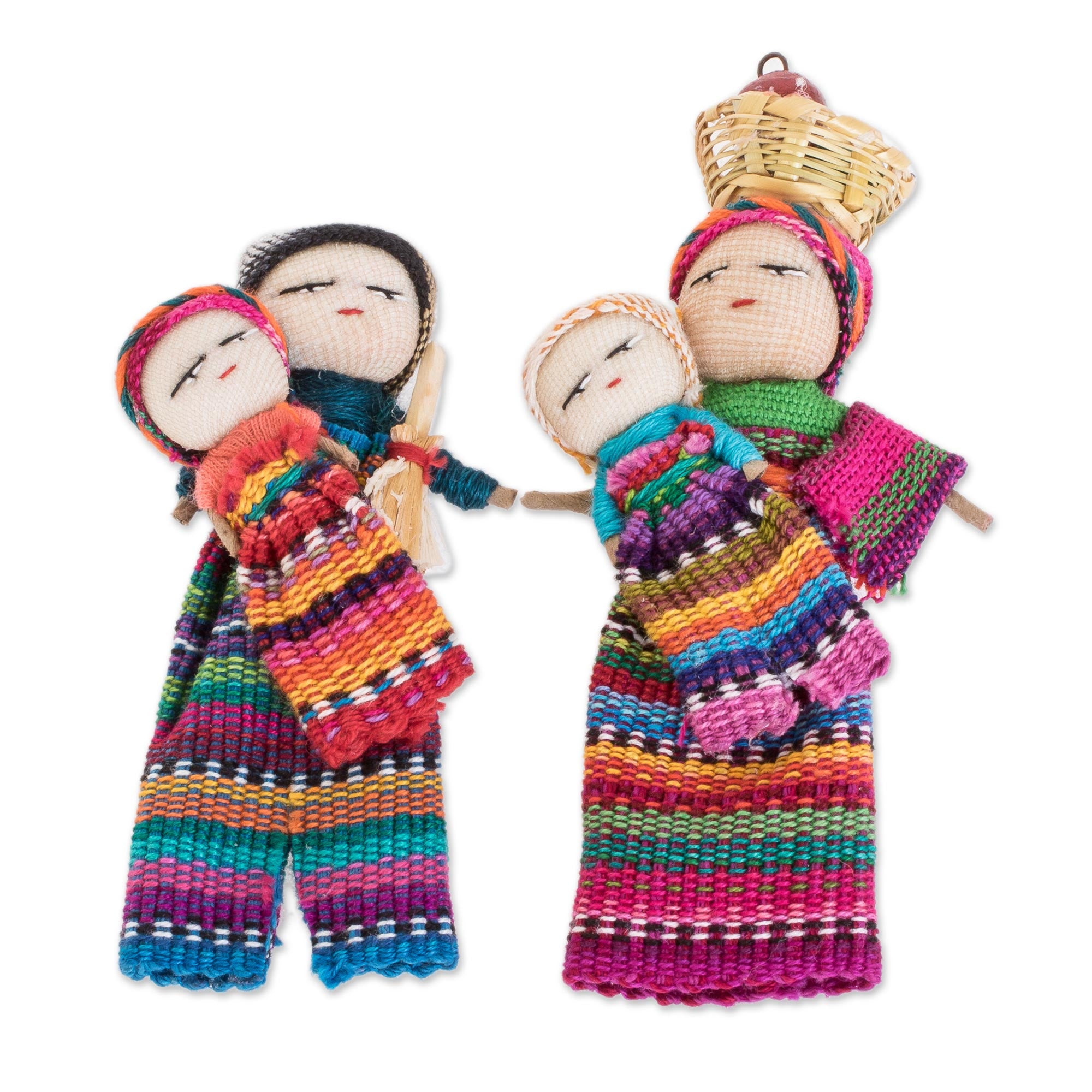 Premium Handmade Cotton Worry Dolls from Guatemala – Authentic Pair for Serenity