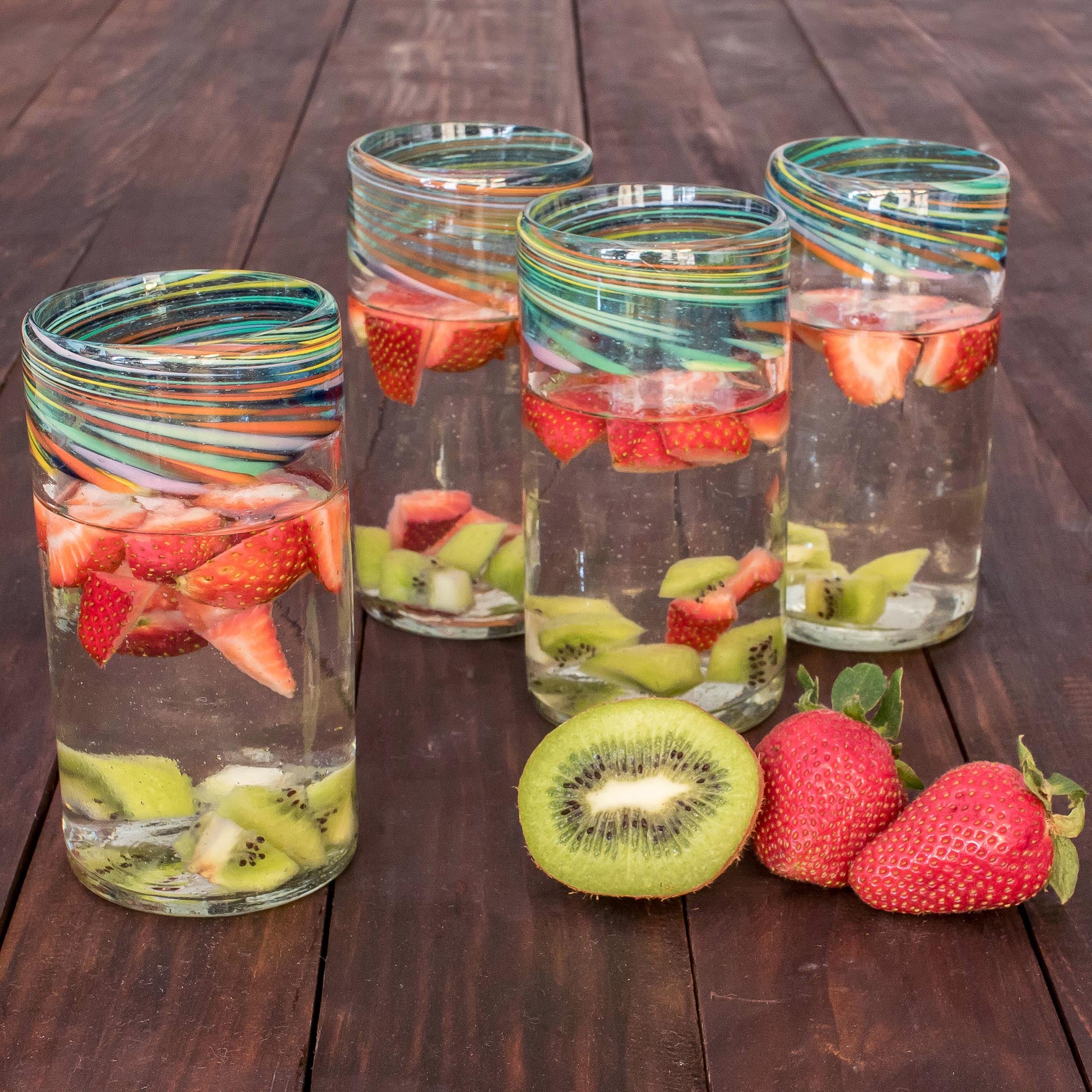 Premium Aurora Handblown Recycled Glass Tumblers (Set of 4) - Upgrade Your Drinkware