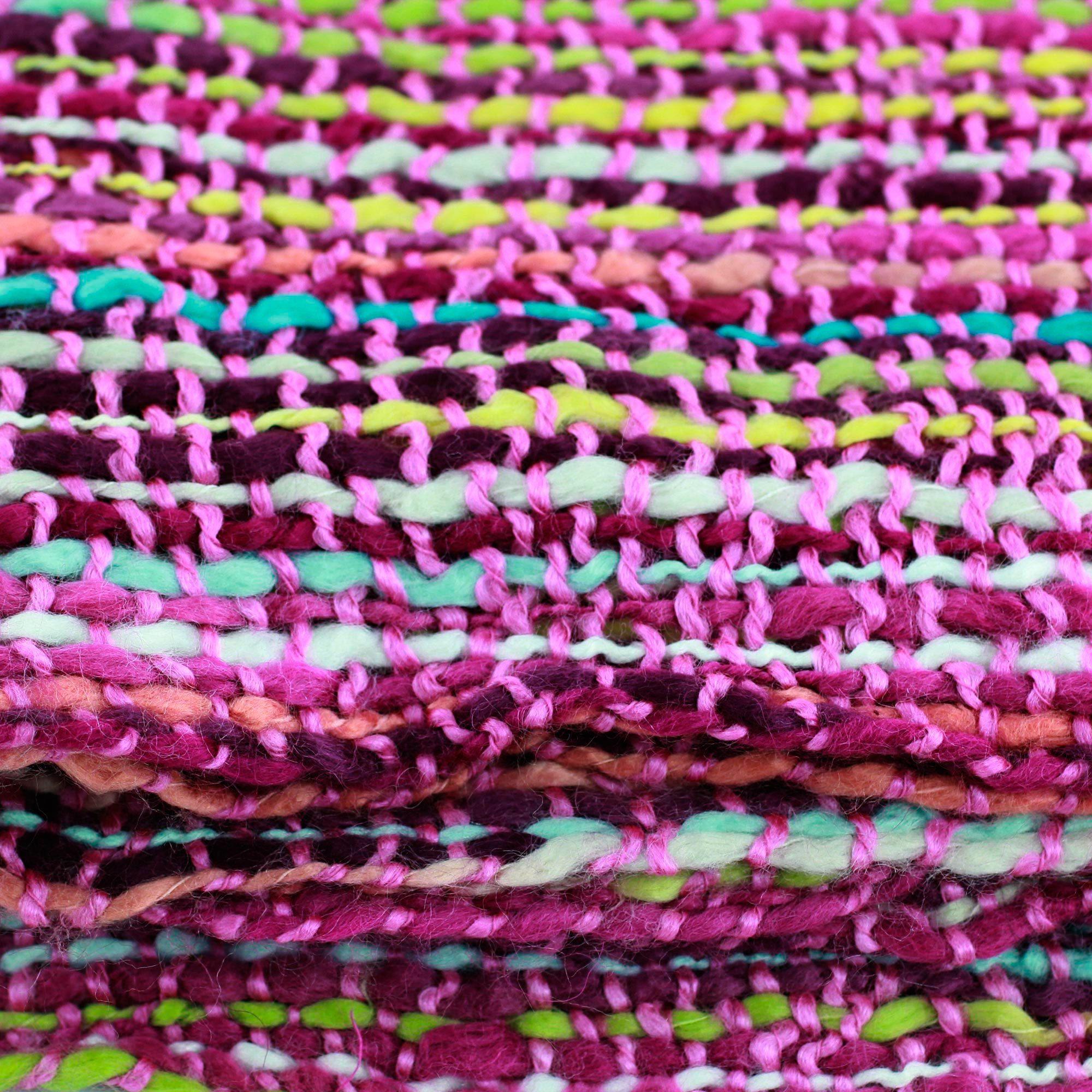 Premium Handwoven Rainbow Acrylic Throw Blanket