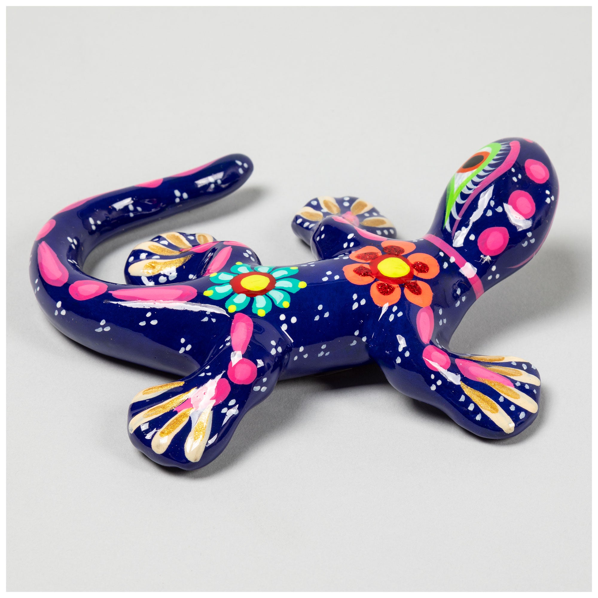 Premium Hand-Painted Ceramic Gecko Wall Art