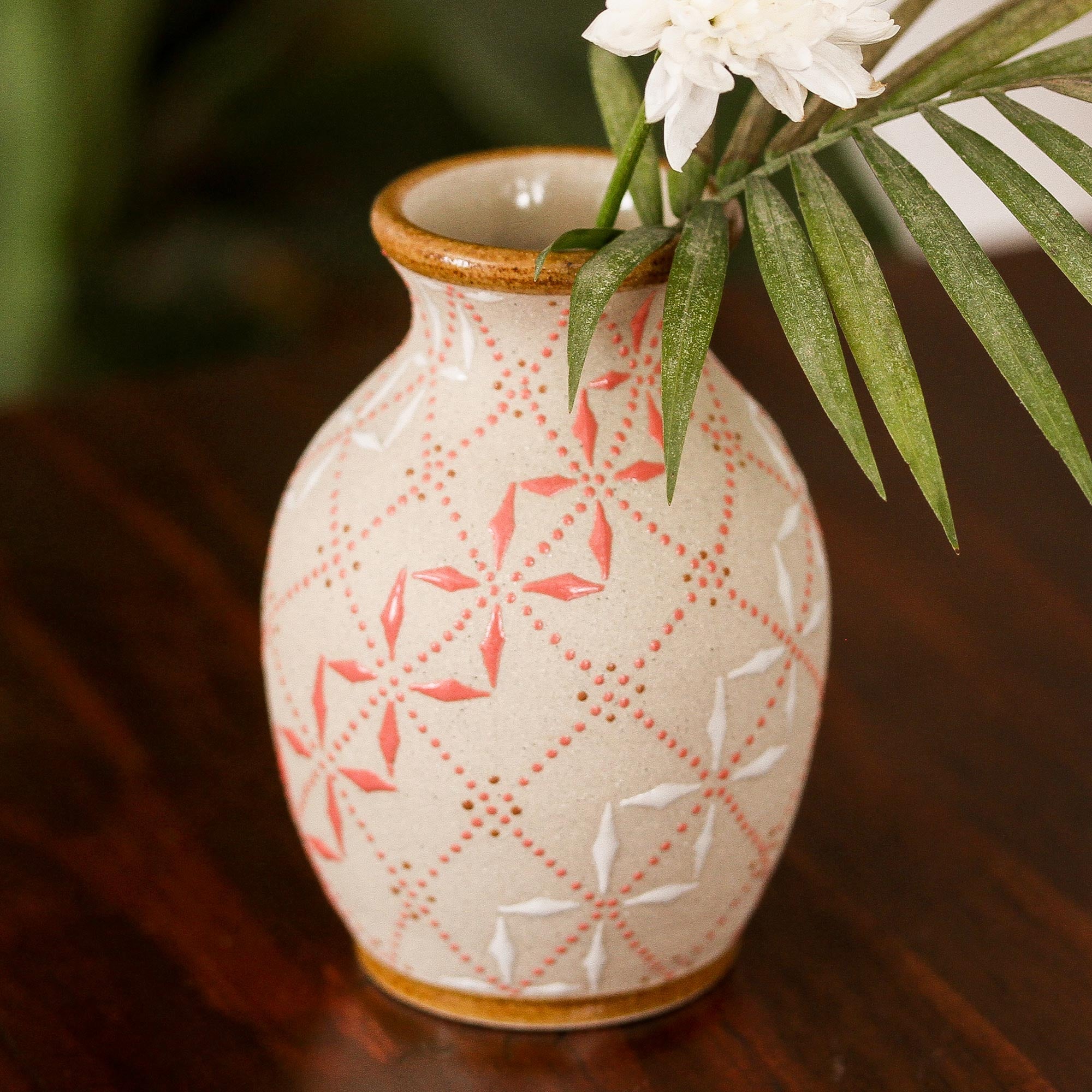 Premium Windmill Terrace Ceramic Vase - Handcrafted Talavera Style