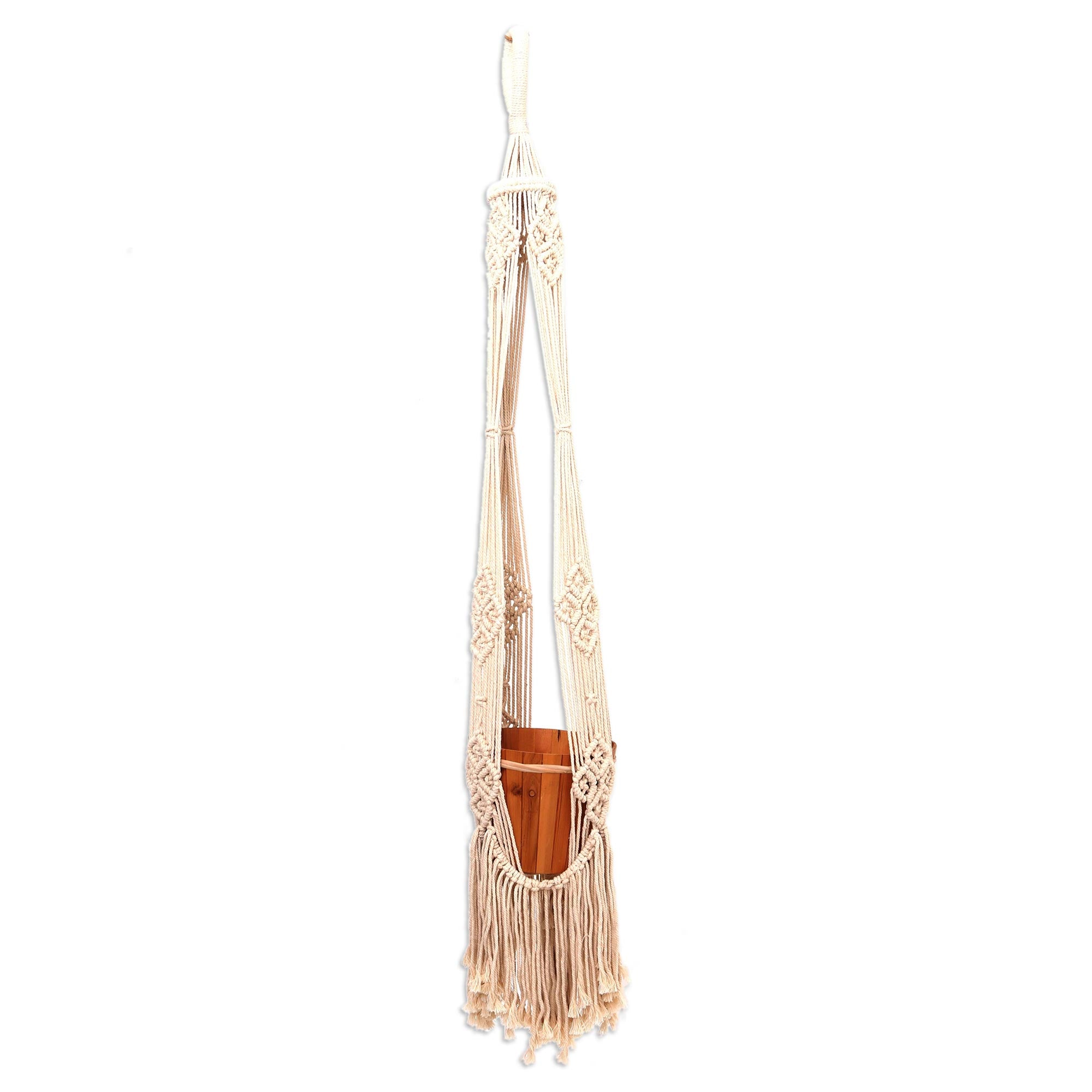 Premium Handwoven Cotton Flower Pot Hanger - Artisan Crafted in Bali