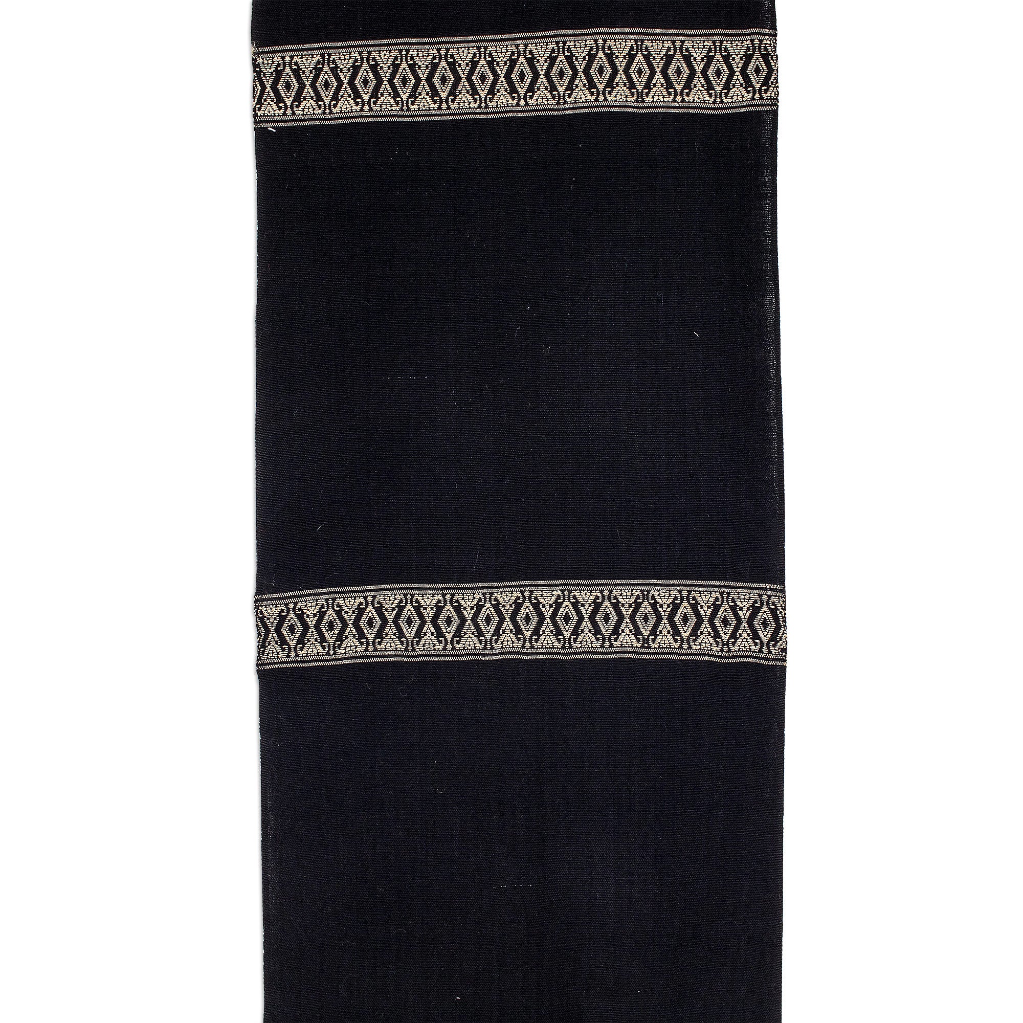 Premium Handwoven Beige Moon Cotton Table Runner - Artisan Crafted in Guatemala