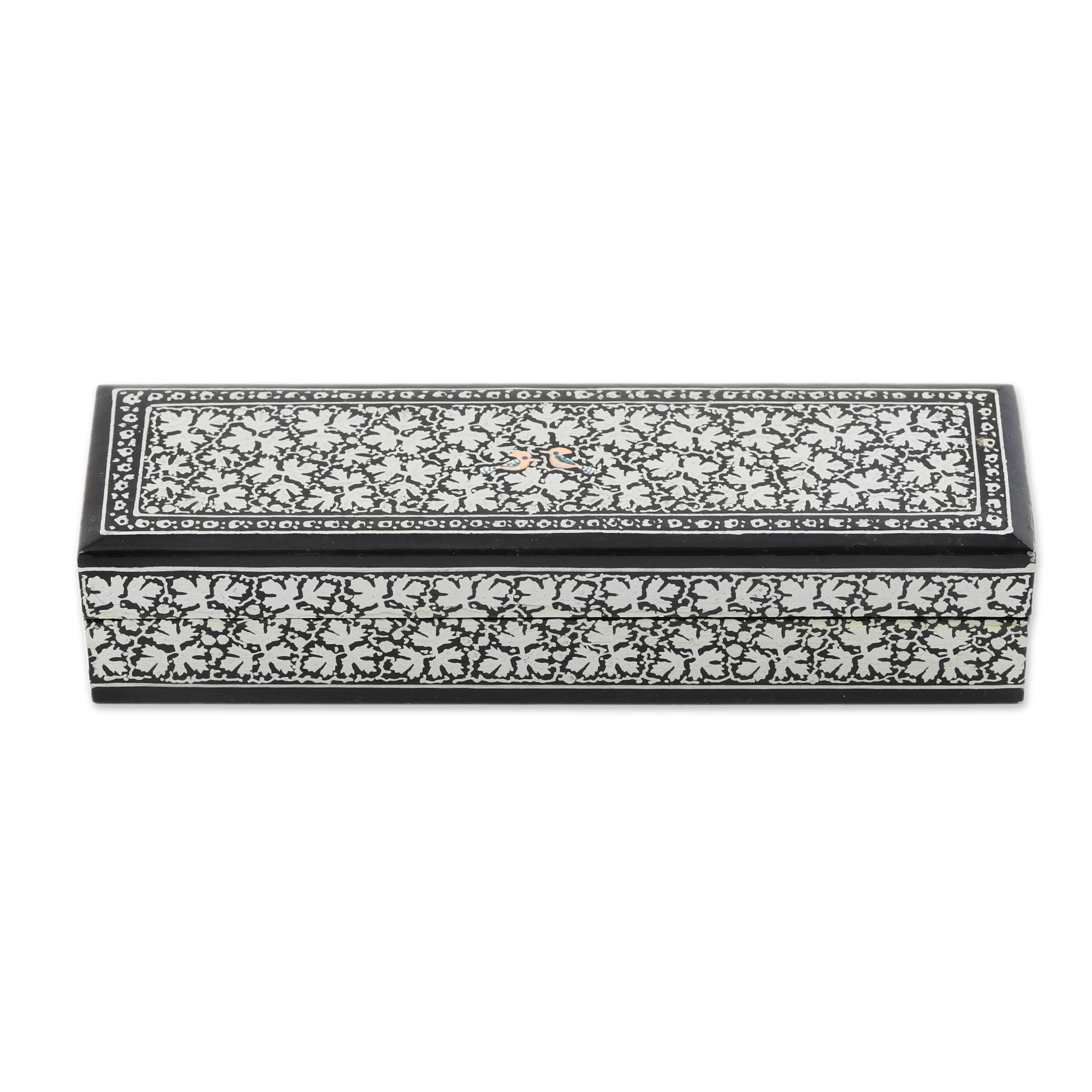 Premium Midnight Charm Handmade Wood Floral Box - Ultimate Home Decor by Indian Artisan