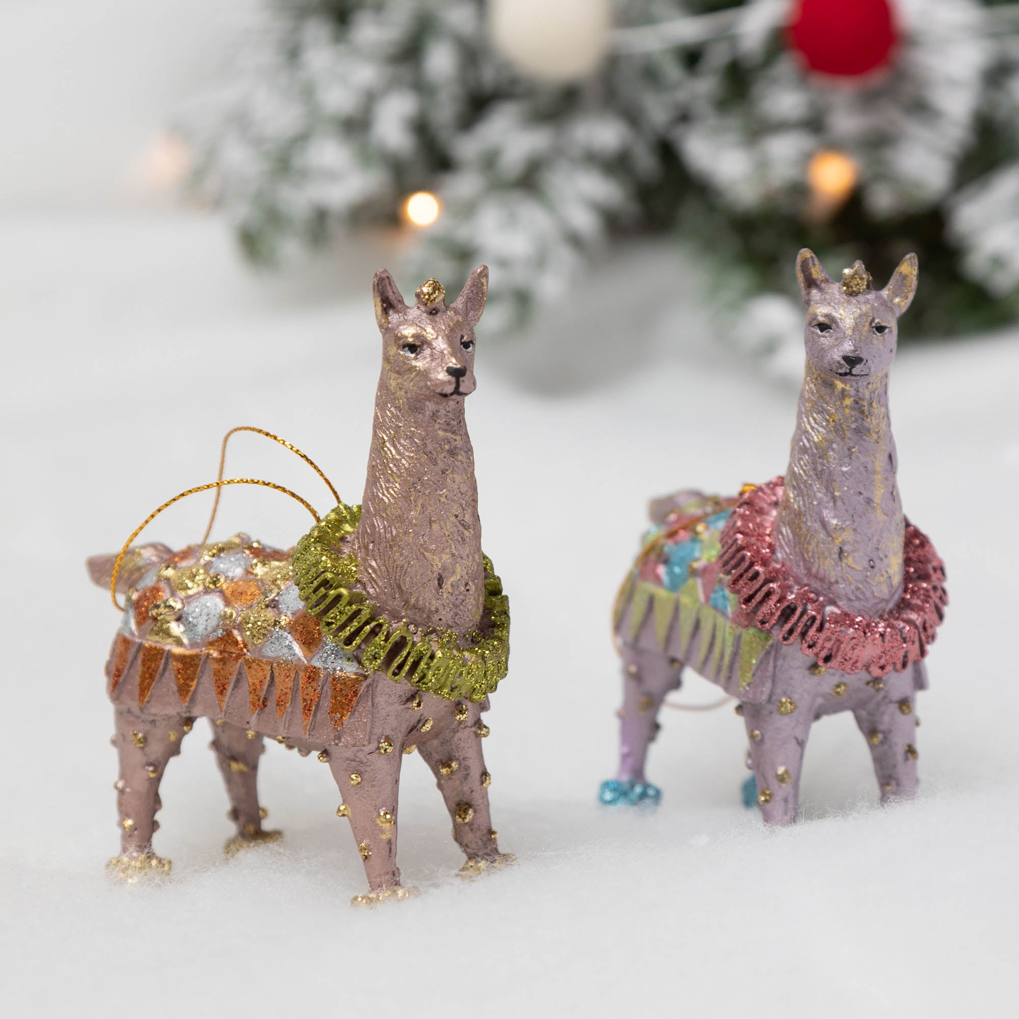 Premium Handcrafted Llama Holiday Ornament
