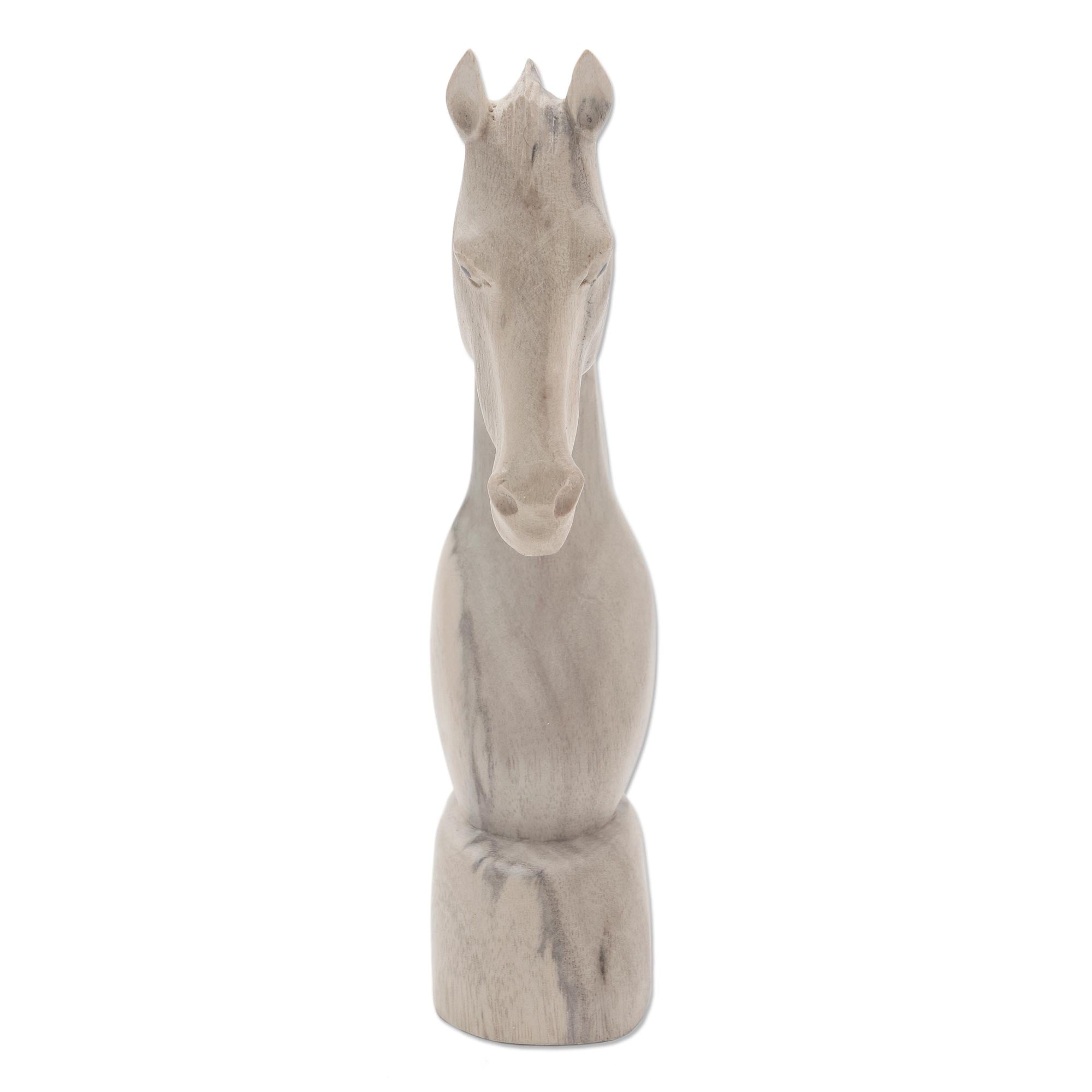 Premium Hand-Carved Hibiscus Wood Horse Head Sculpture – Ultimate Artisan Décor