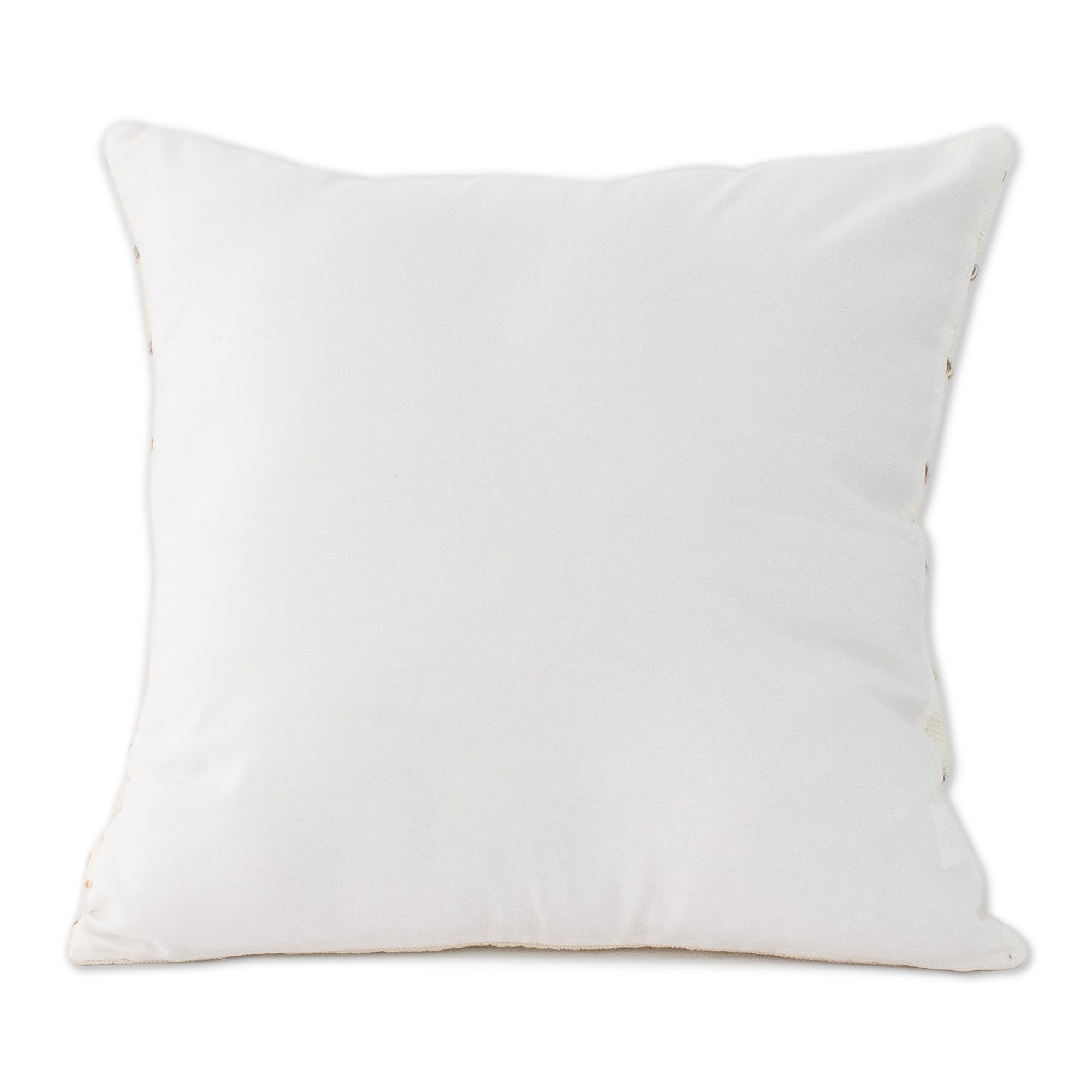 Premium Momostenango Striped Wool Cushion Cover - Ivory & Handcrafted in Guatemala