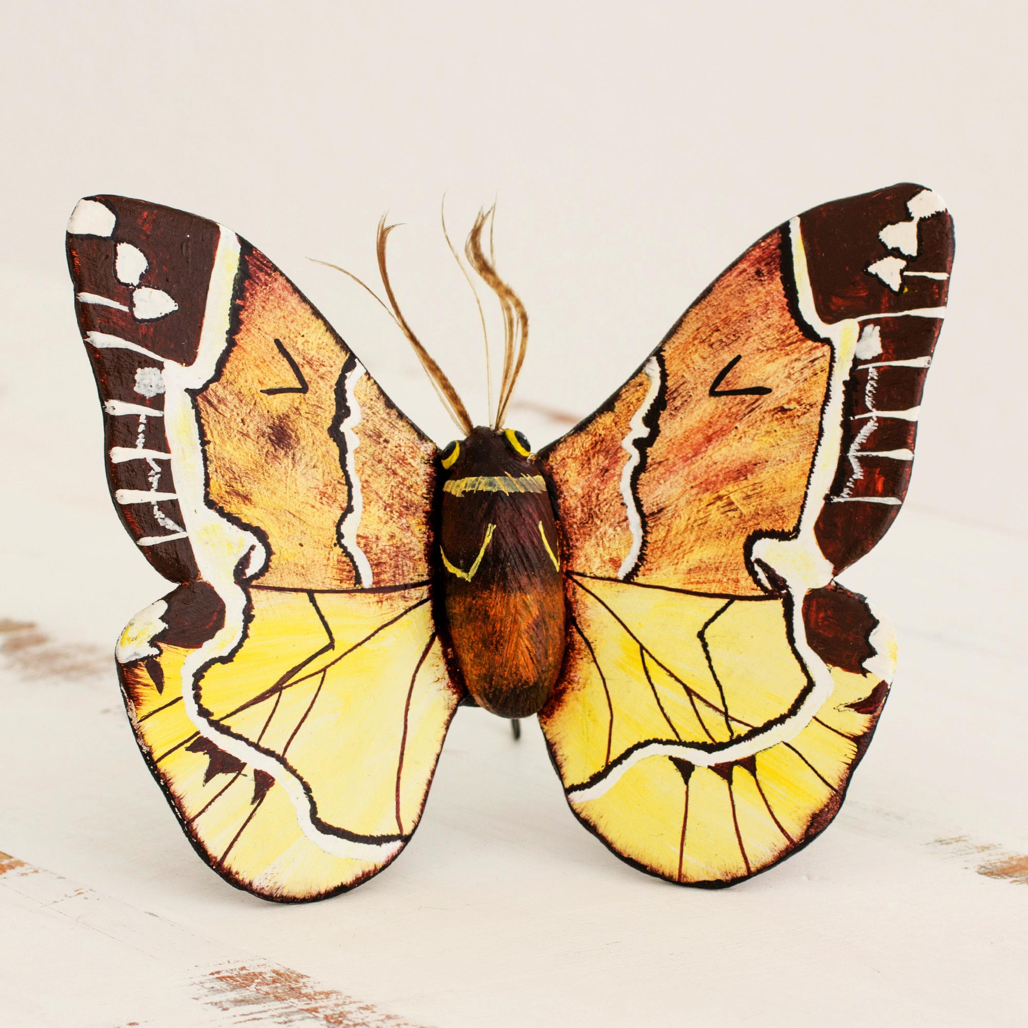 Premium Handcrafted False Sphinx Moth Ceramic Sculpture – Nature-Inspired Wall Art