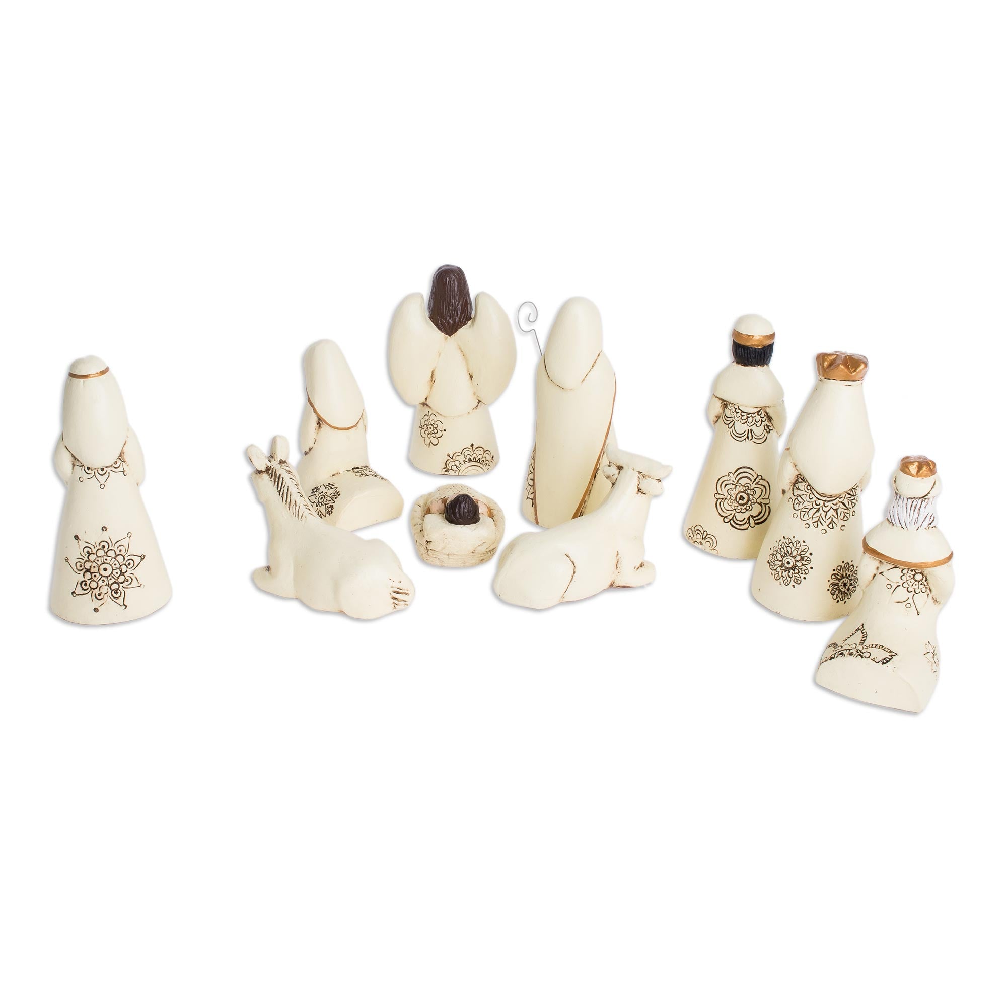 Premium Handmade Ceramic Nativity Set - 10-Piece Holy Family Scene from El Salvador