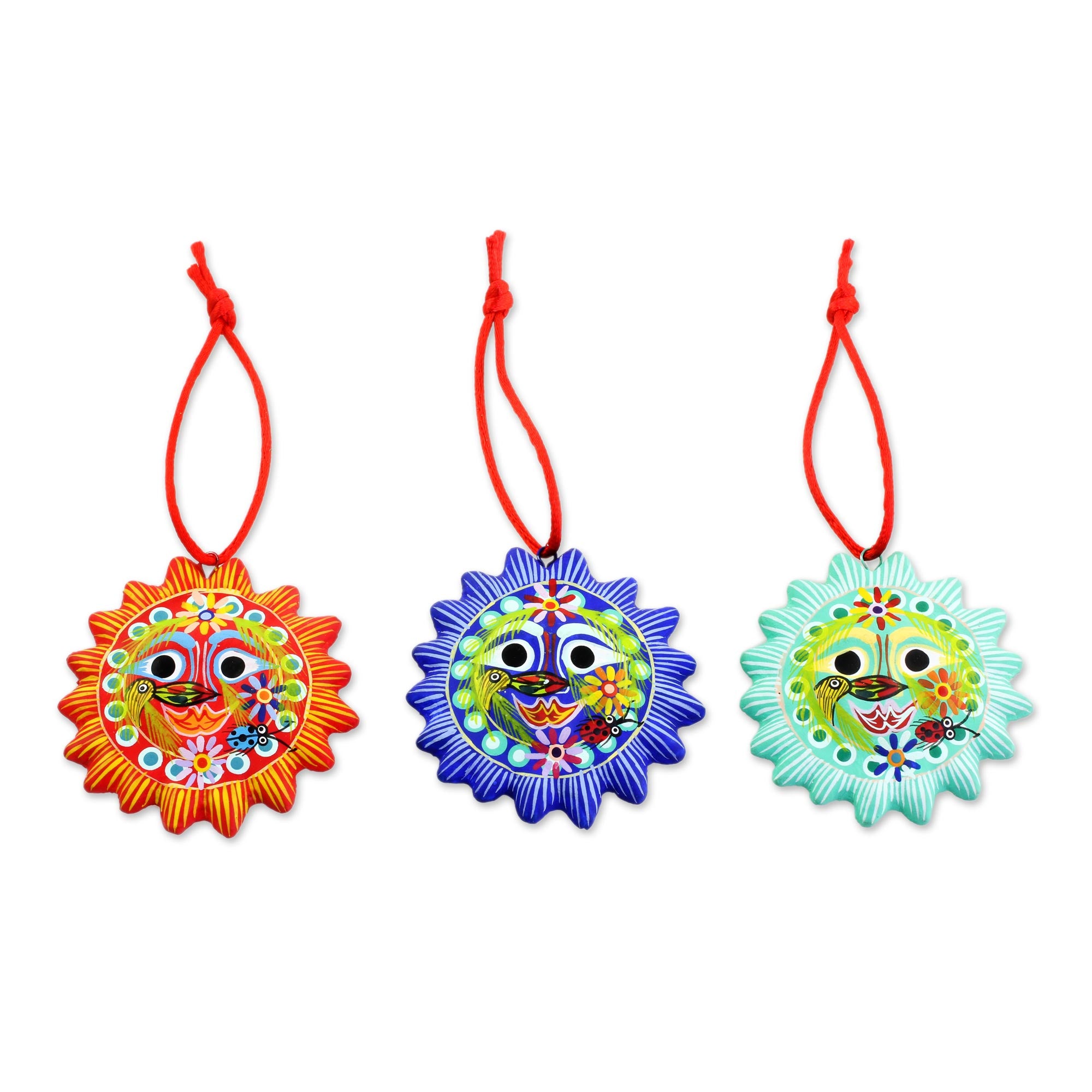 Premium Handmade Lord of the Sun Ceramic Ornaments - Set of 6