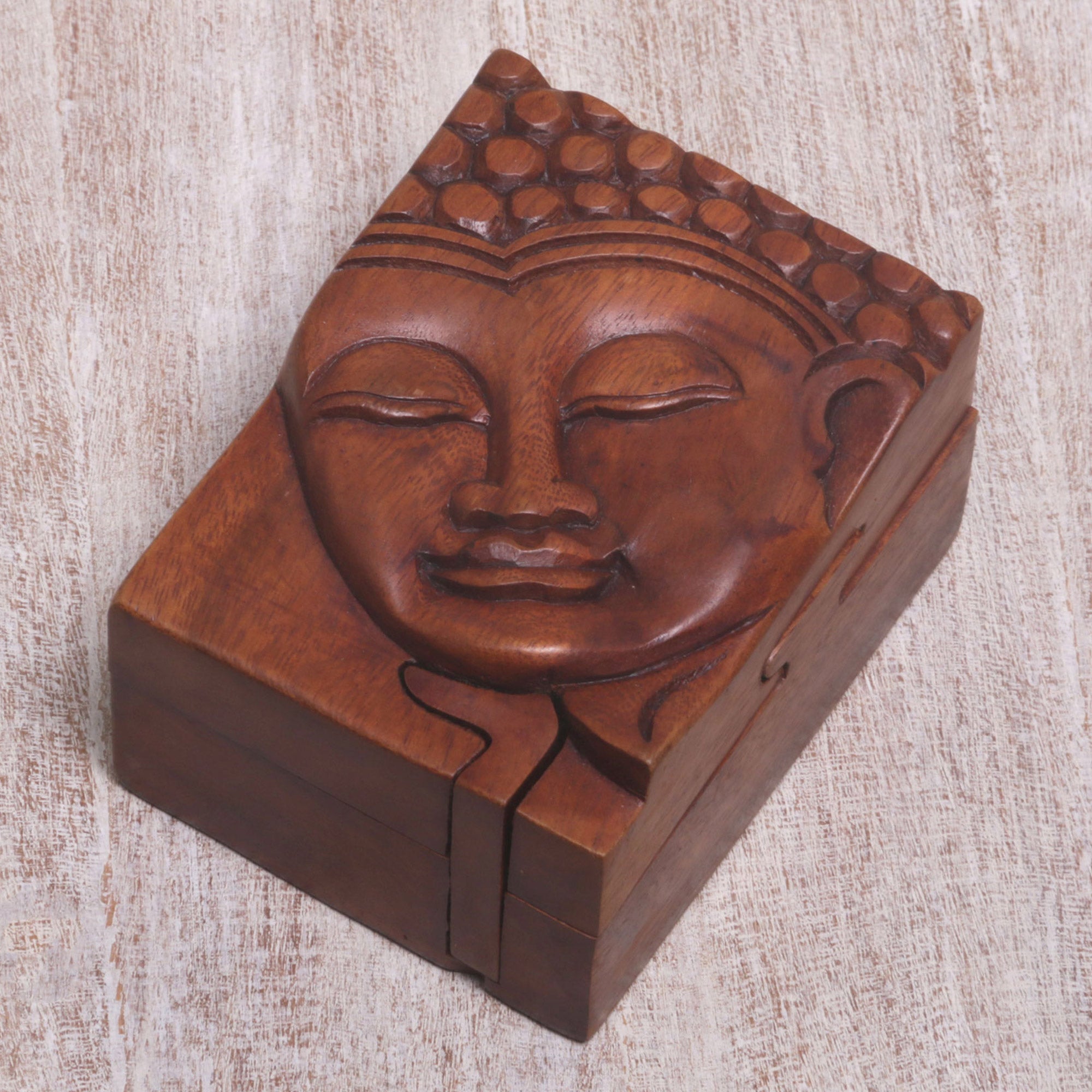 Premium Hand-Carved Buddha Puzzle Box – Authentic Balinese Artistry