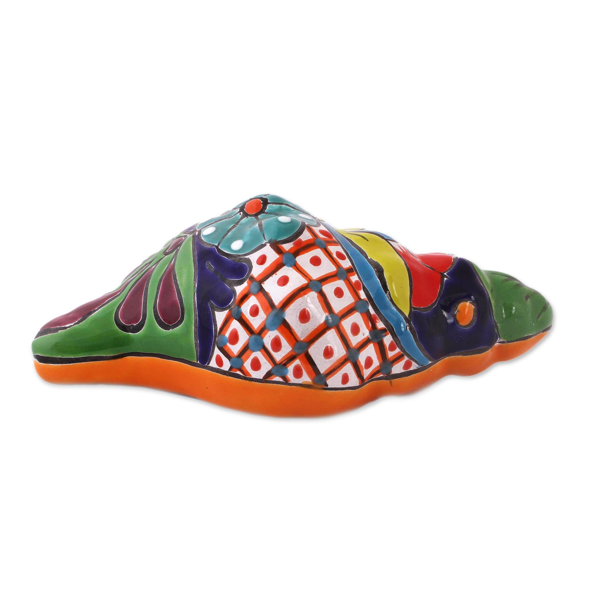 Premium Talavera Ceramic Conch Sculpture - Handcrafted Wall Art from Mexico