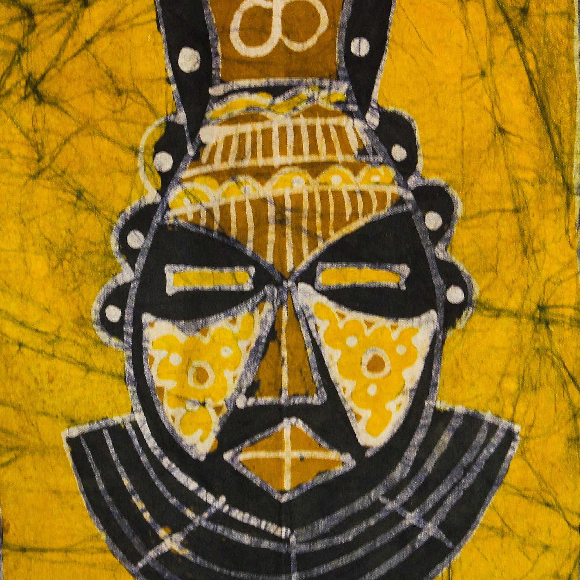 Premium Aya African Mask Wall Art – Handcrafted Cotton Batik Hanging