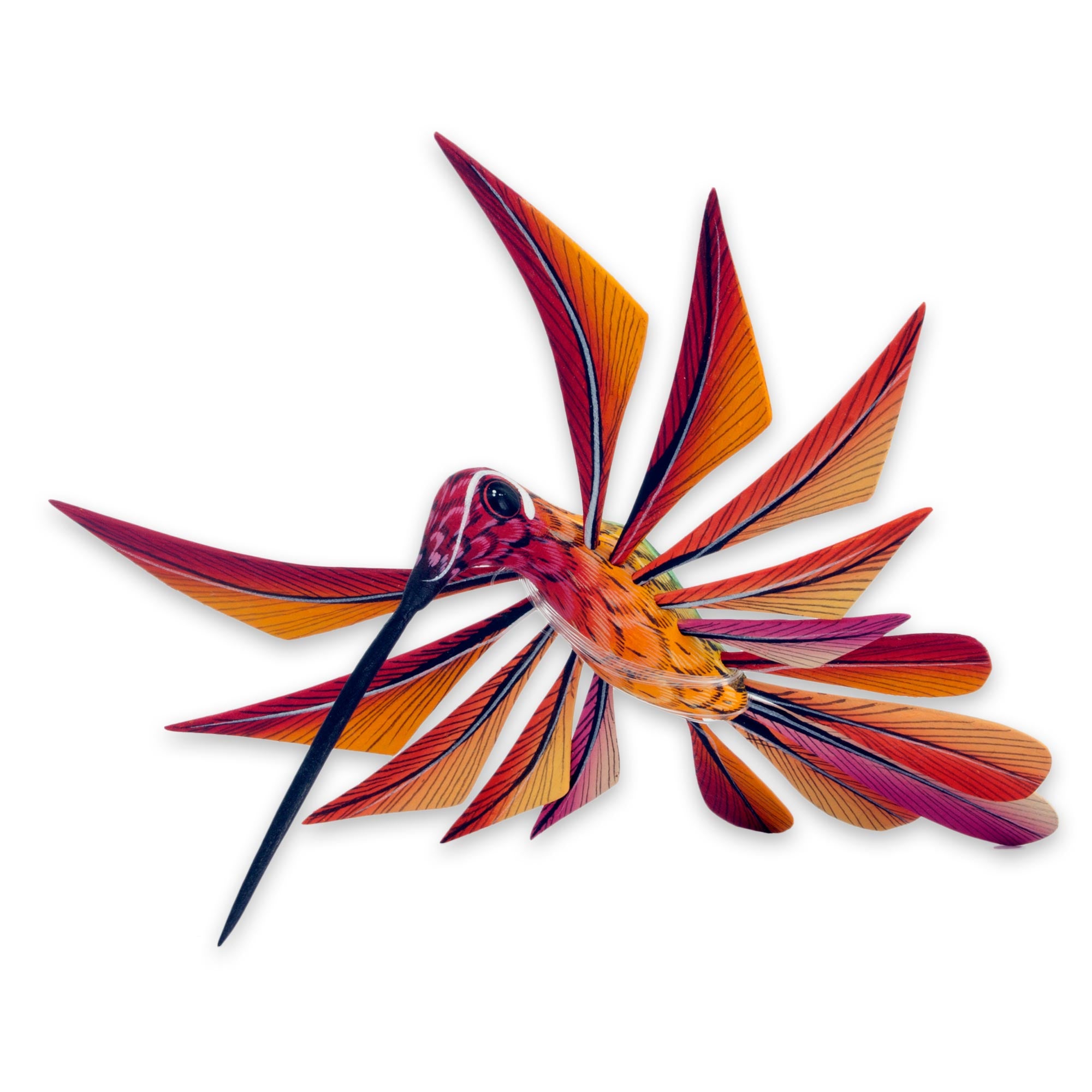 Premium Handcrafted Multi-Color Hummingbird Alebrije Sculpture - Oaxacan Folk Art