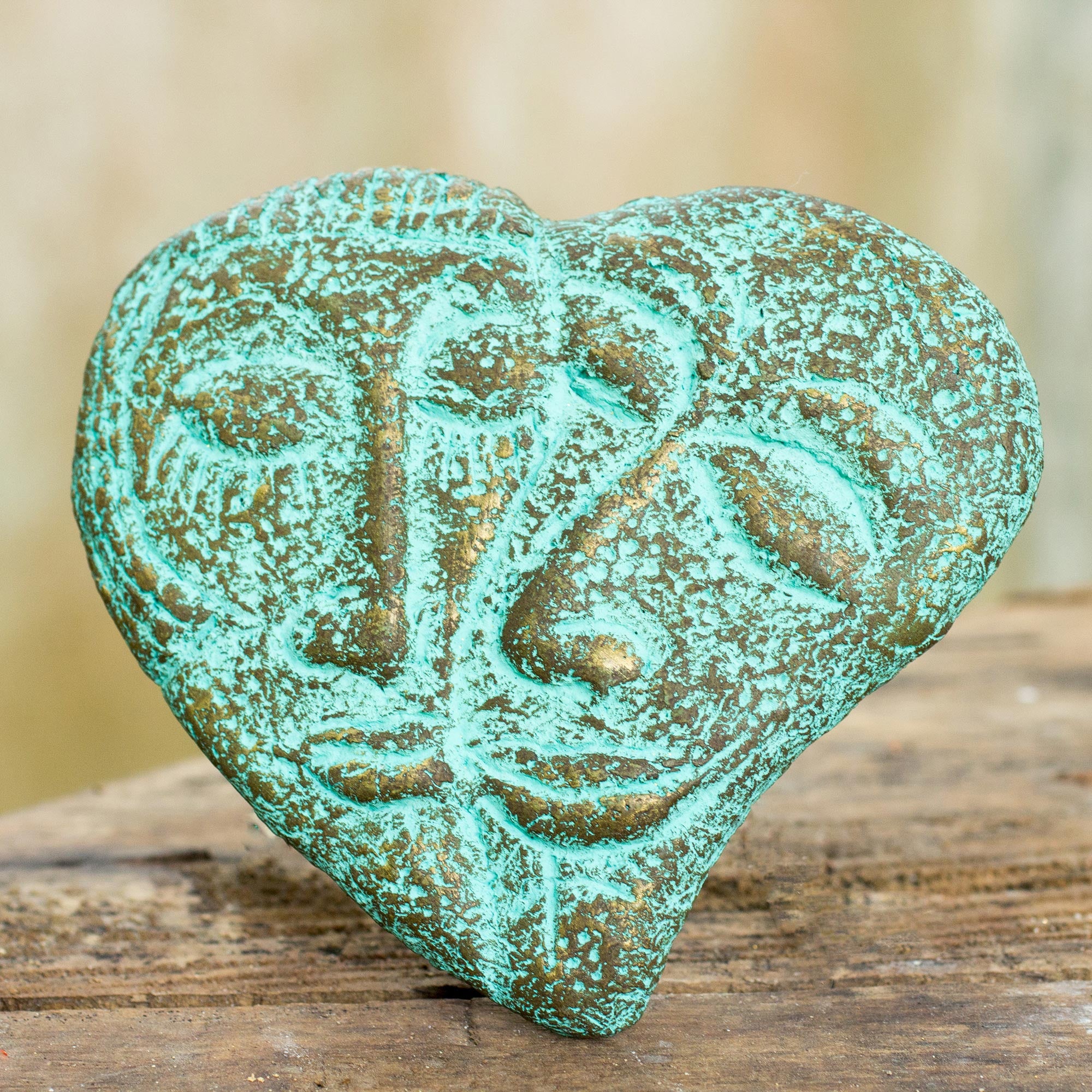 Premium Romantic Heart Wall Sculpture - Handcrafted Recycled Art from Thailand