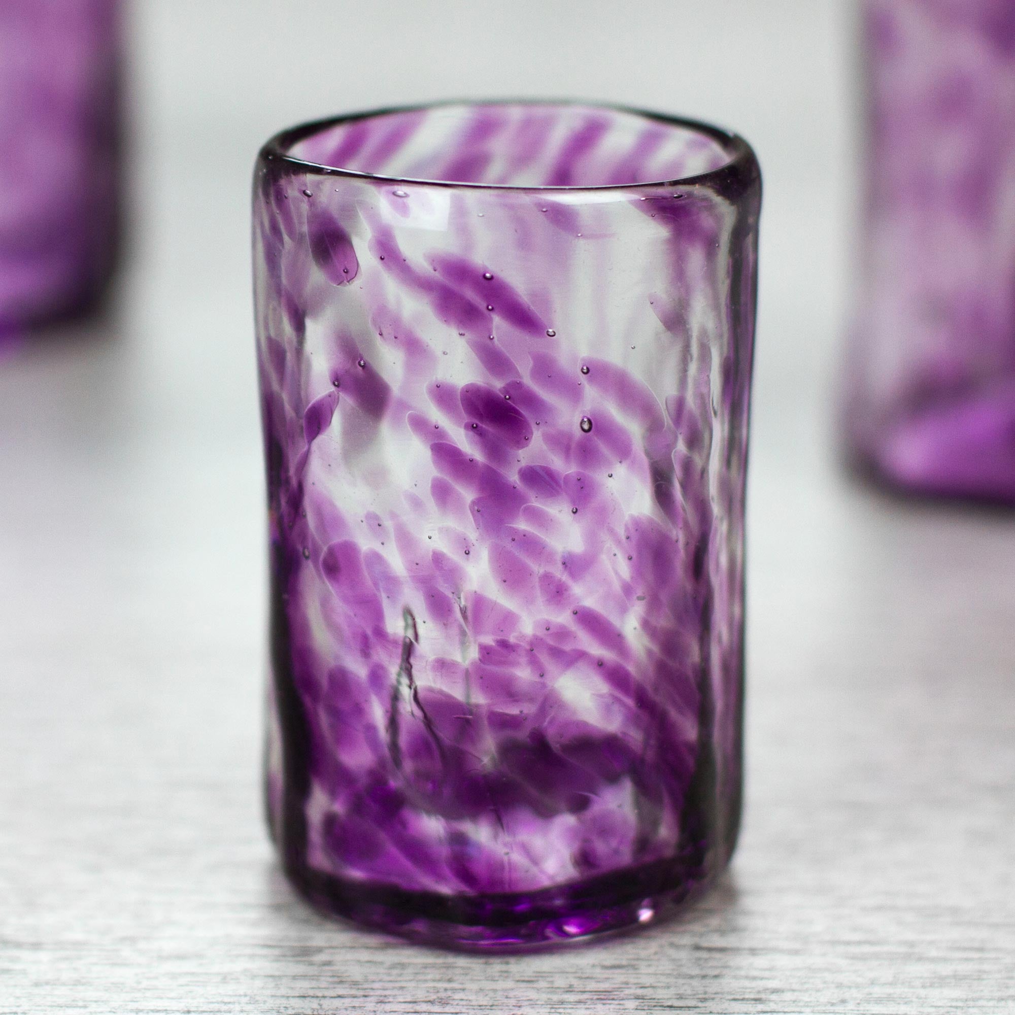 Premium Lilac Mist Handcrafted Shot Glasses - Set of 4