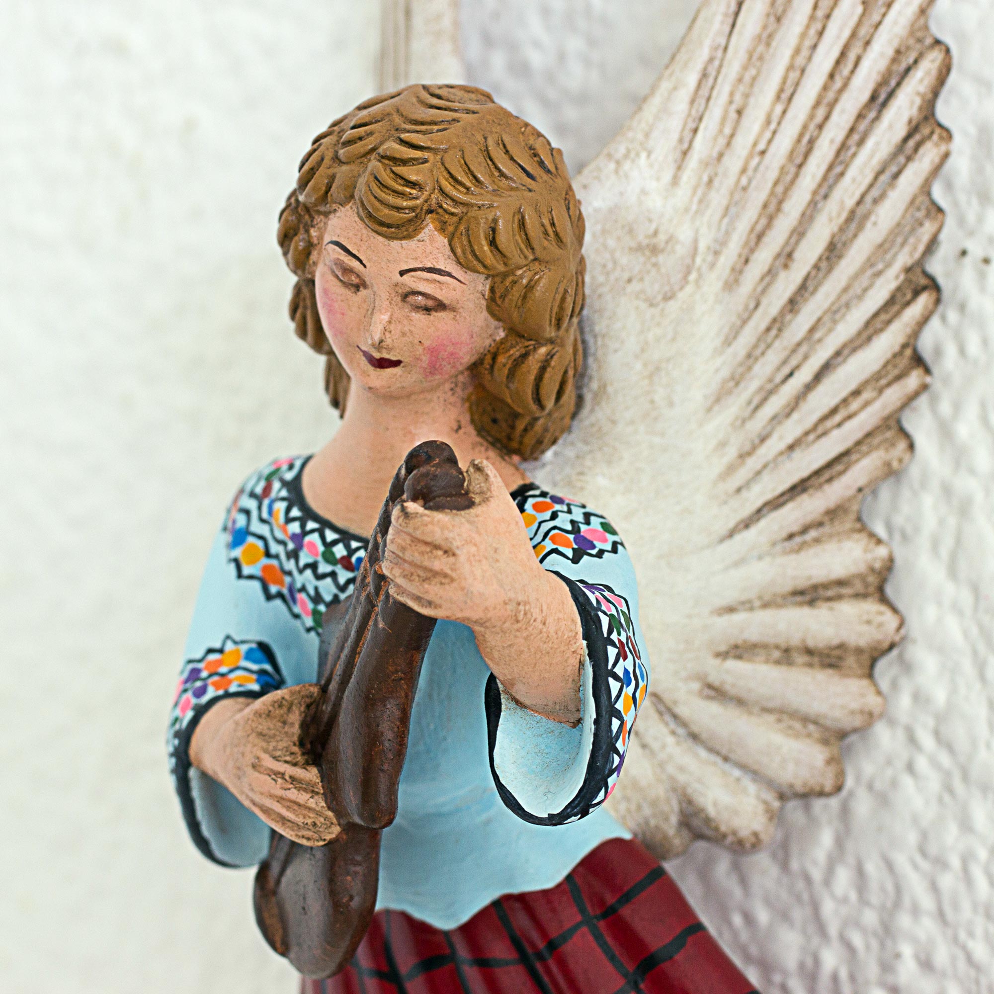 Premium Ceramic Angel Wall Sculpture - Handcrafted in Guatemala