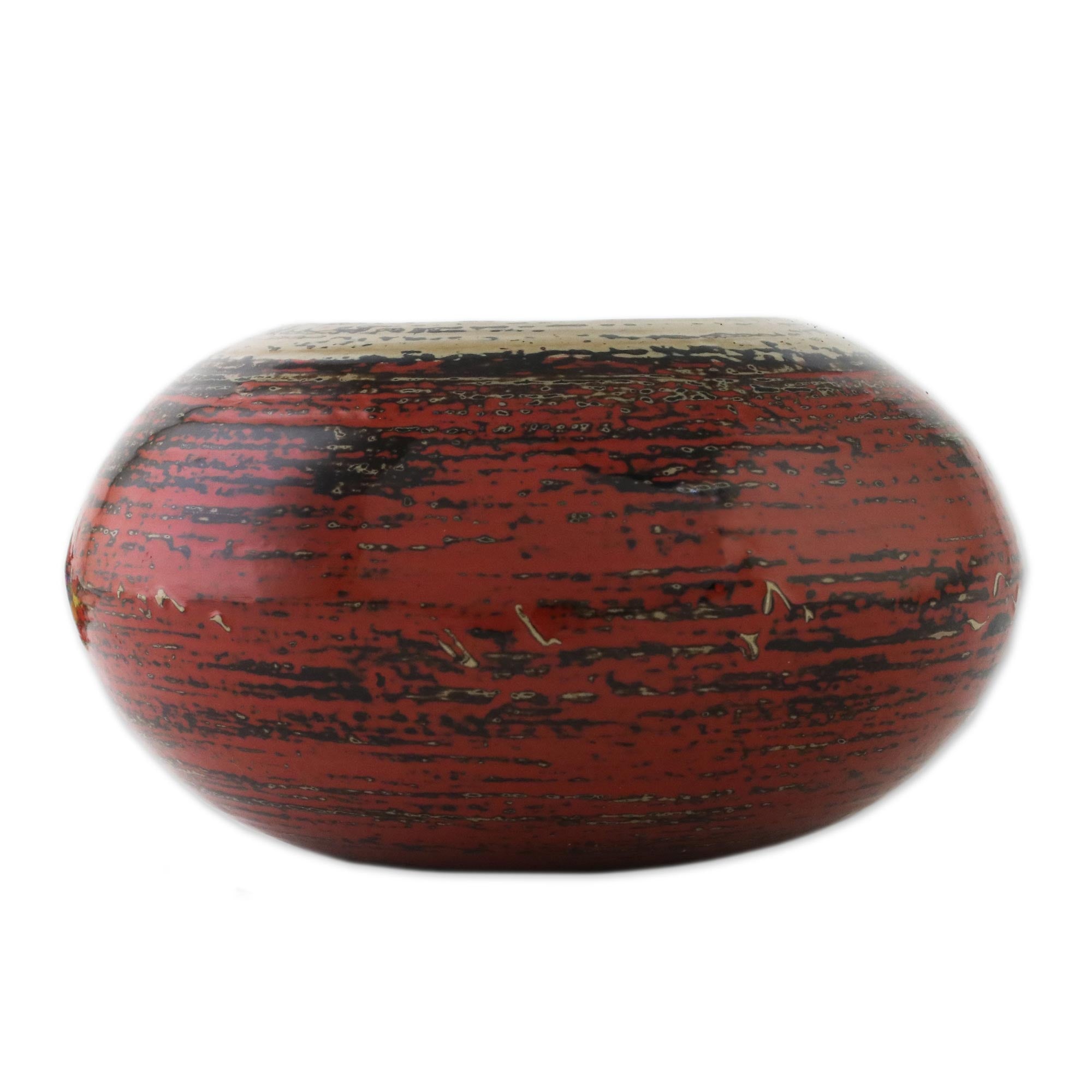 Premium Celestial Red Bamboo Jar - Handcrafted Thai Decor