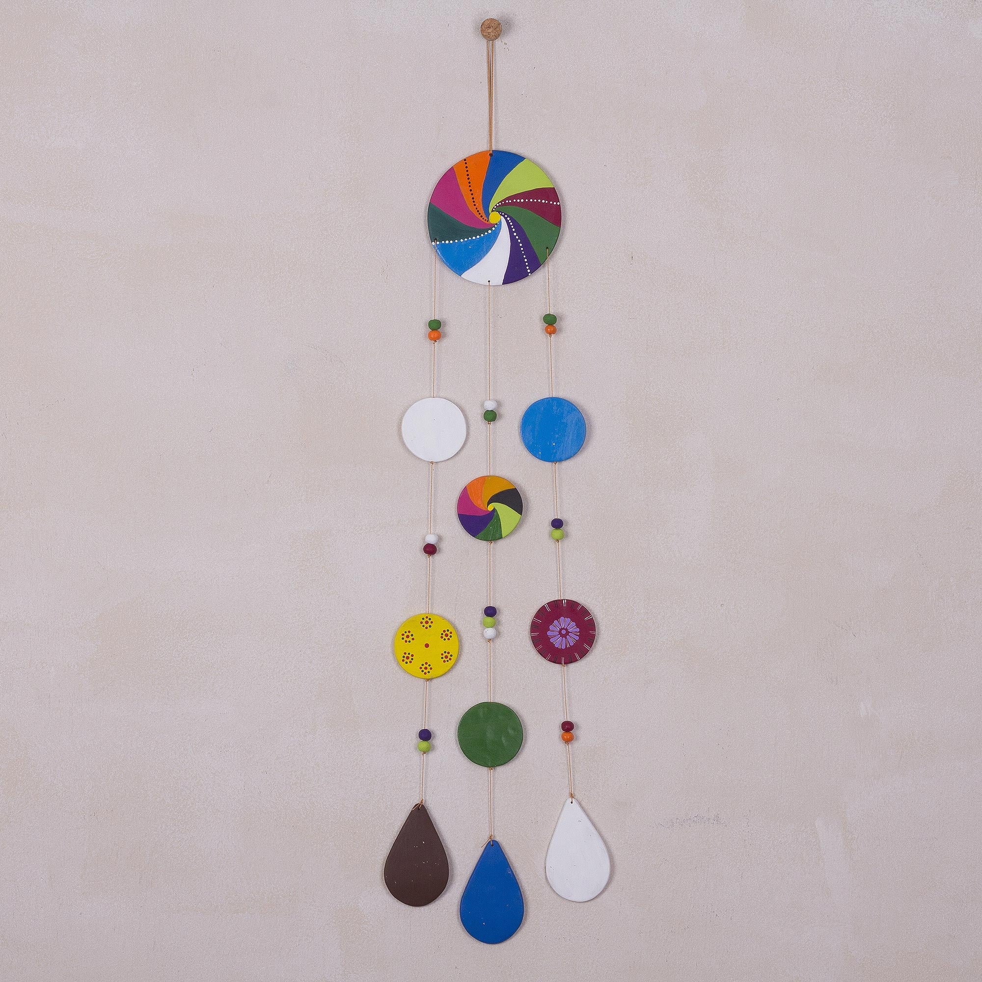 Premium Hand-Painted Andean Dream Catcher Wall Art - Handcrafted Ceramic Decor from Peru