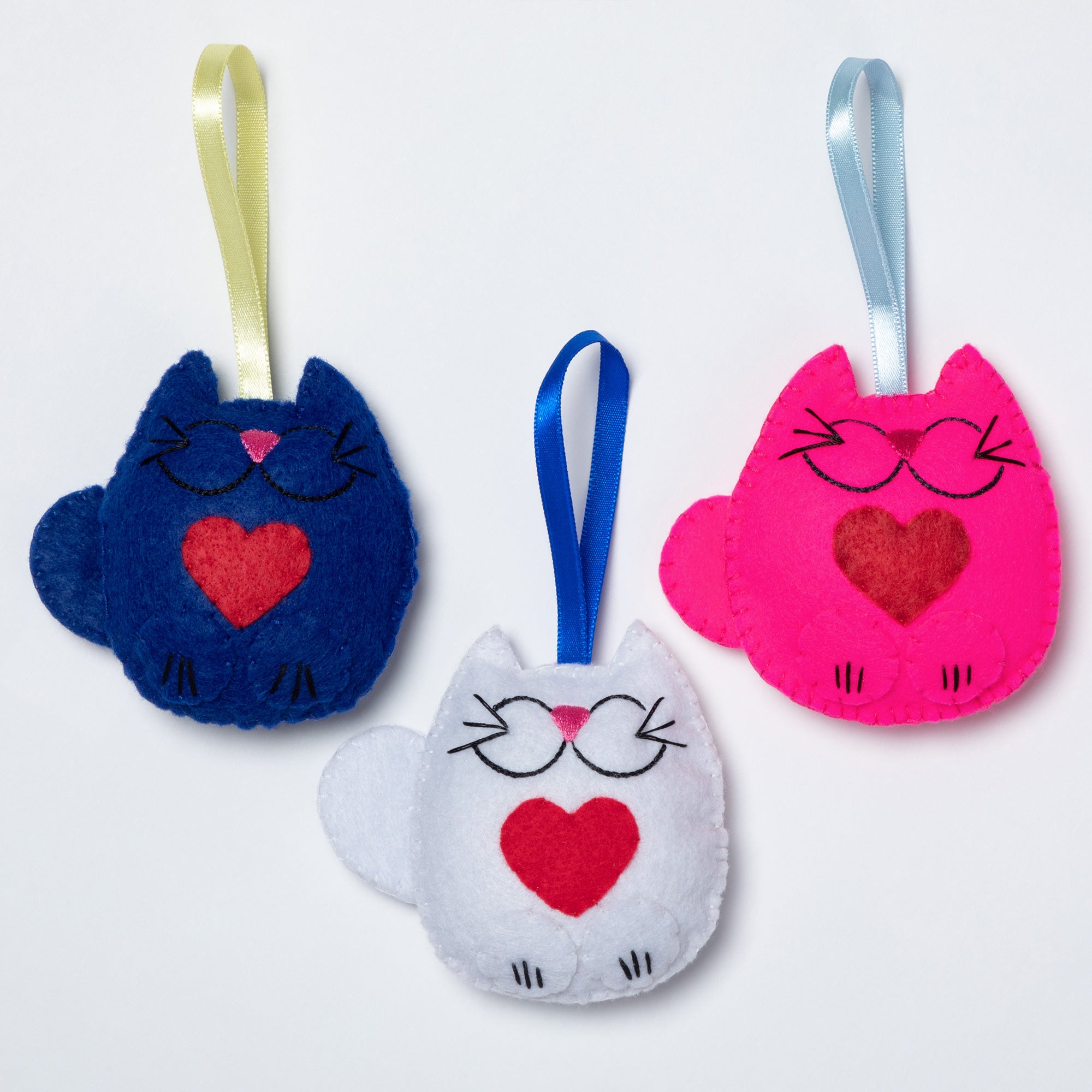 Premium Handmade Cat Ornaments - Whimsical Set of 3