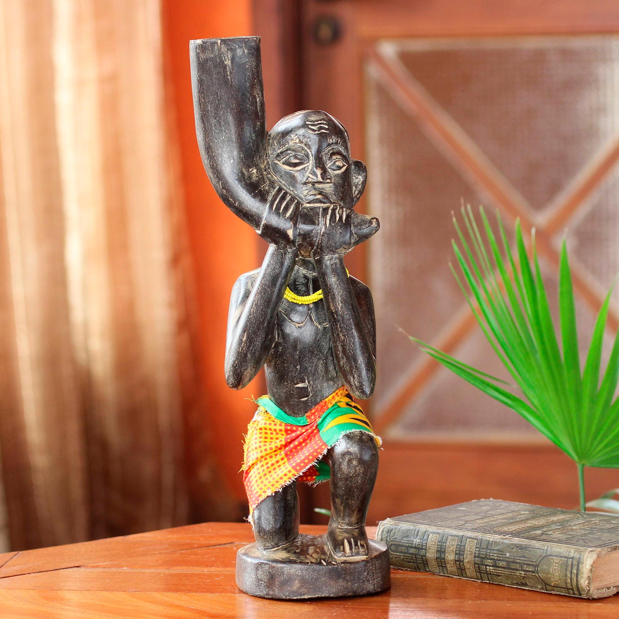 Premium Handcrafted African Trumpeter Sculpture by Winfred Korley