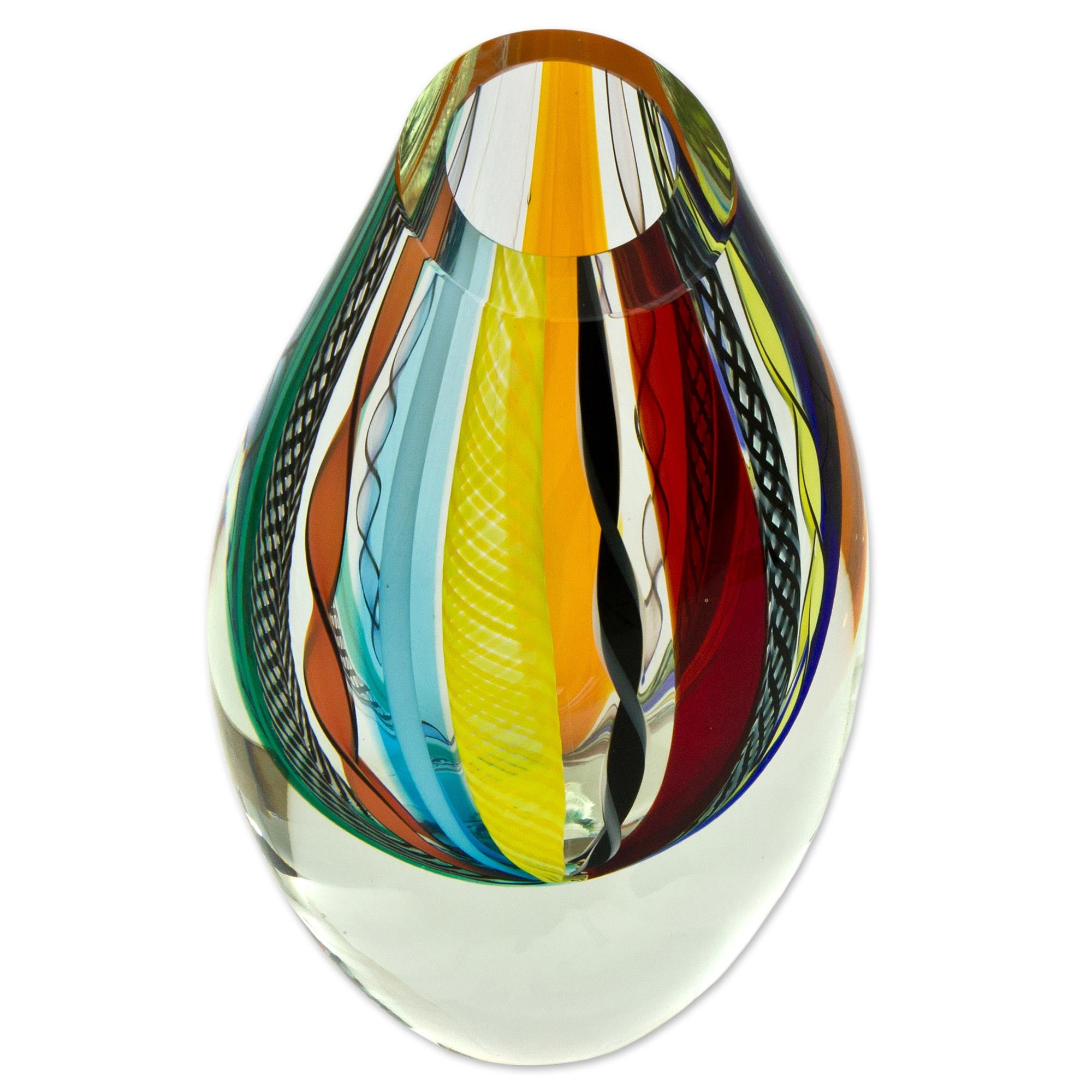 Premium Carnival Color Fantasy Hand Blown Glass Vase - Ultimate Handcrafted Decor