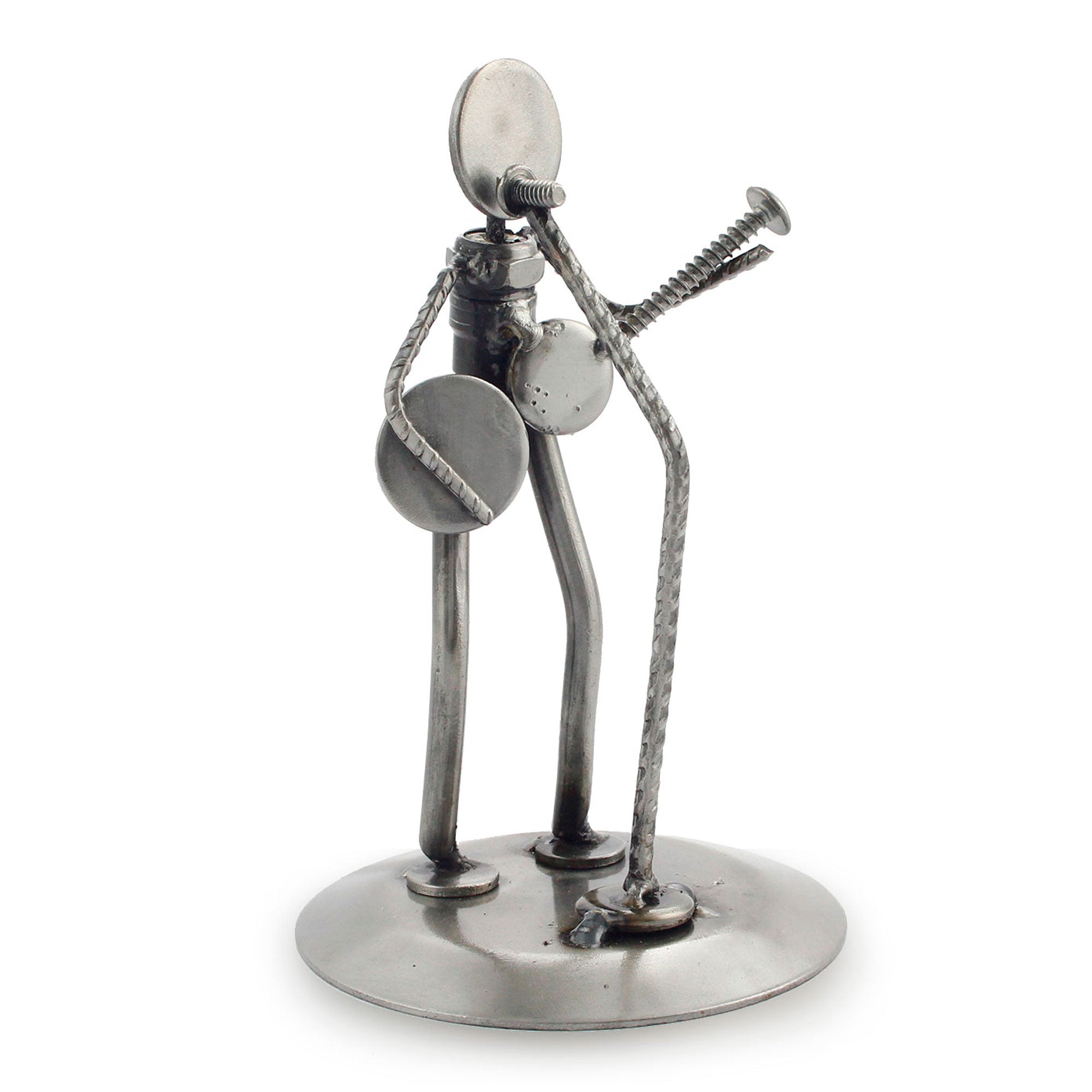 Premium Rustic Folk Singer Metal Art Sculpture