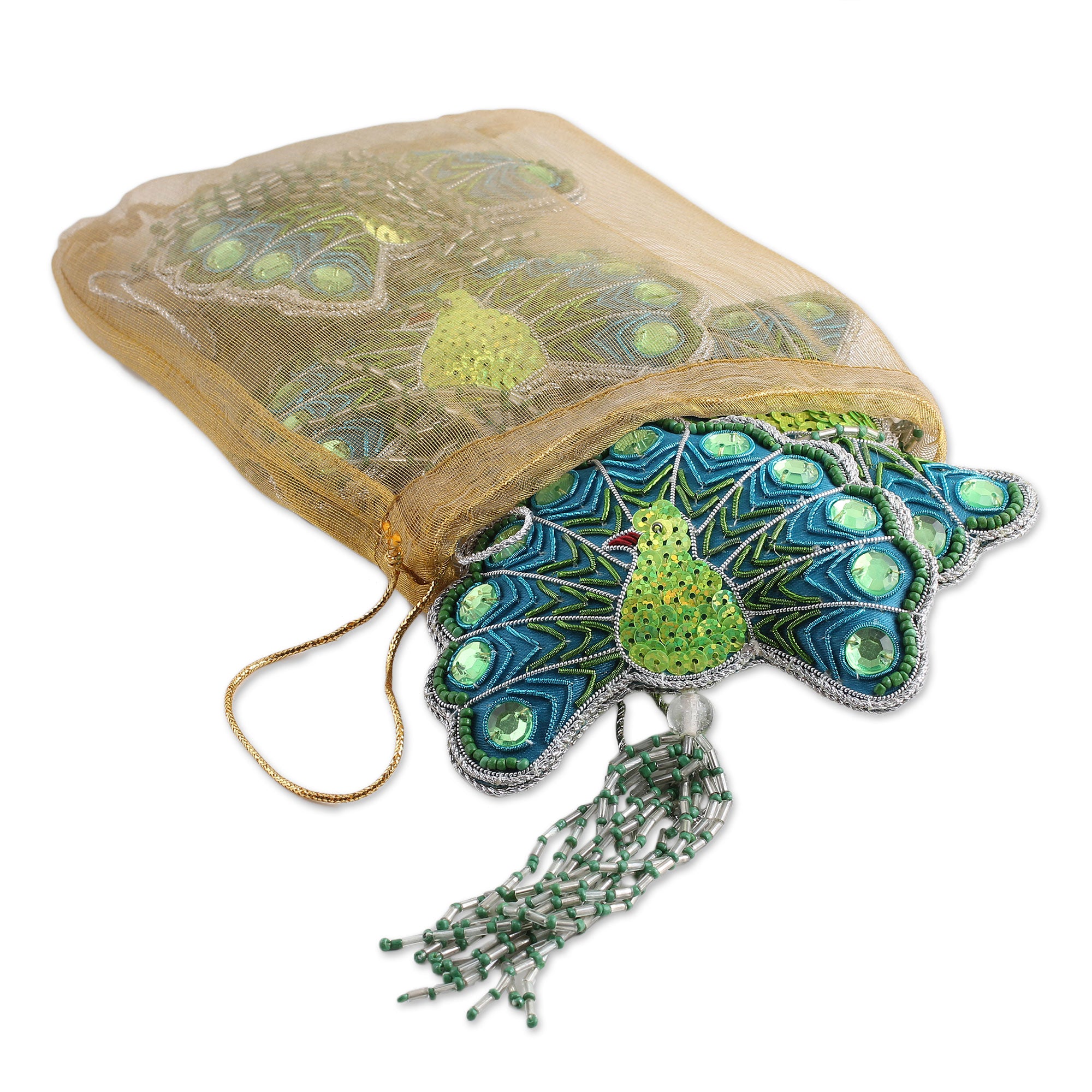 Premium Handcrafted Peacock Hanging Ornaments - Set of 4