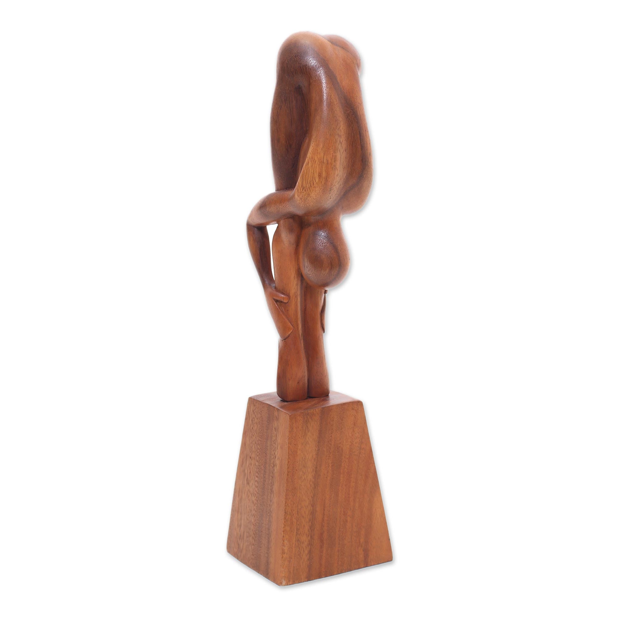 Premium Hand-Carved Suar Wood Yoga Sculpture – Ultimate Bali Art Piece