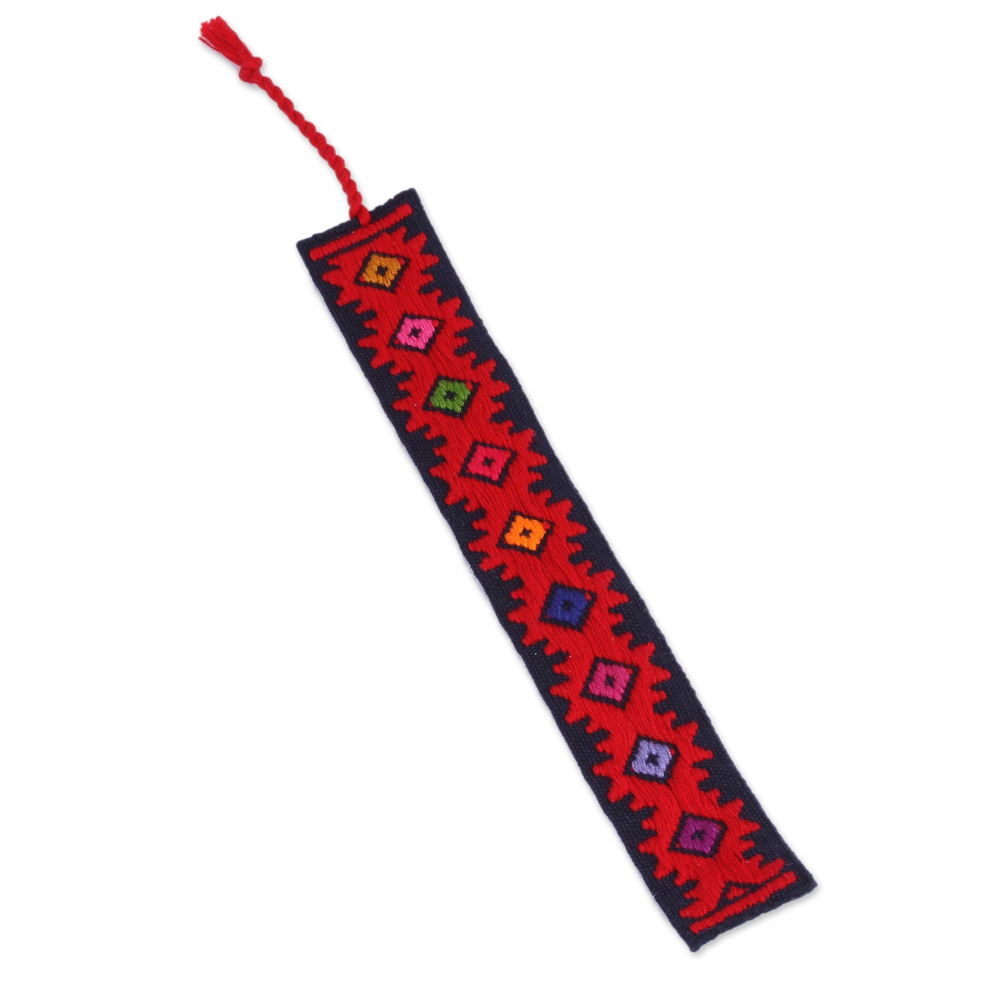 Premium Handcrafted Multi-Color Diamond Embroidered Cotton Bookmark