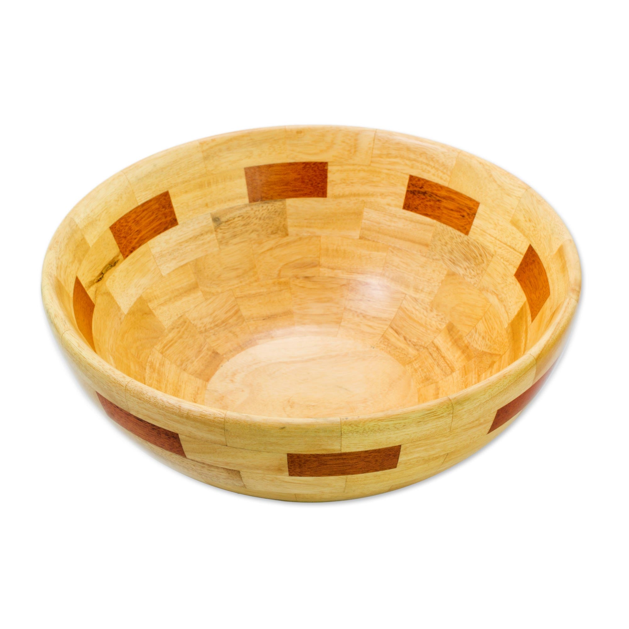 Premium Handcrafted Mahogany & Palo Blanco Wood Bowl - Artisan Design