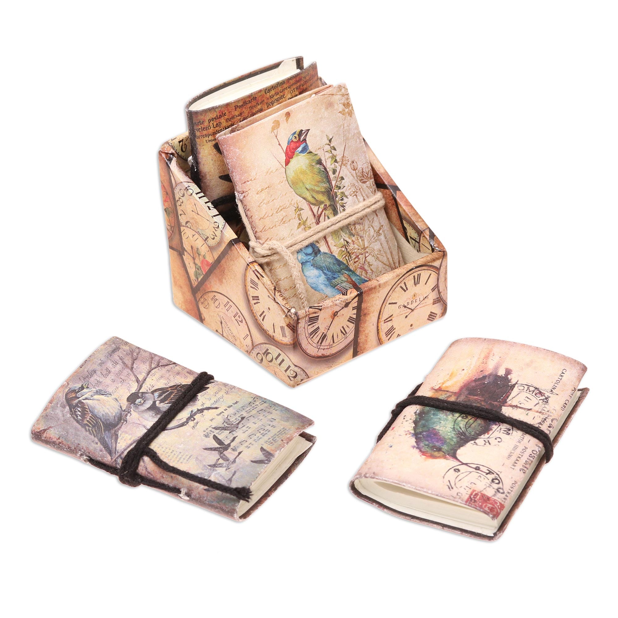 Premium Birds of Time Handcrafted Journals Set of 4 – Exquisite Bird Motif Design