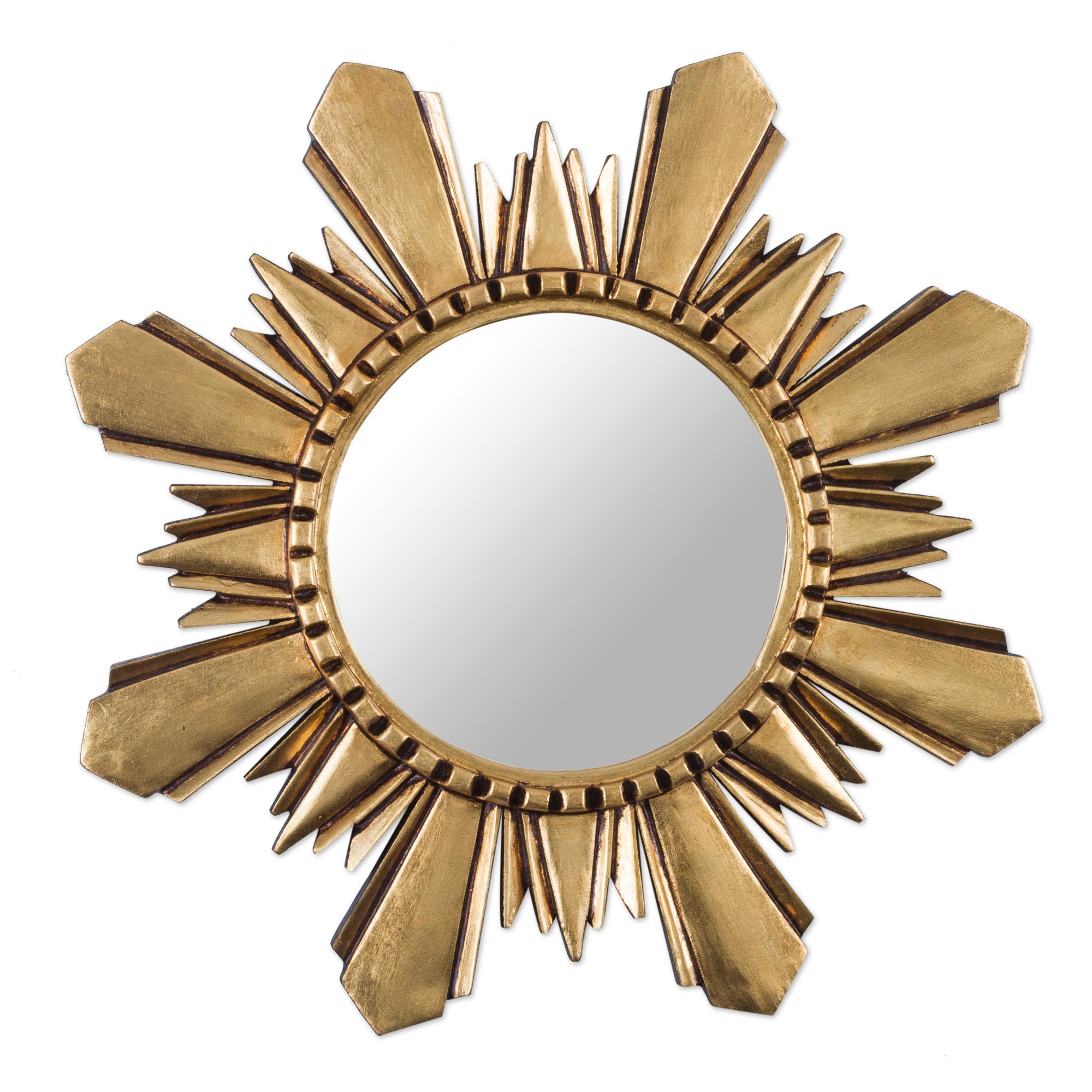 Premium Cuzco Sun Handcrafted Gilded Wood Mirror - Medium