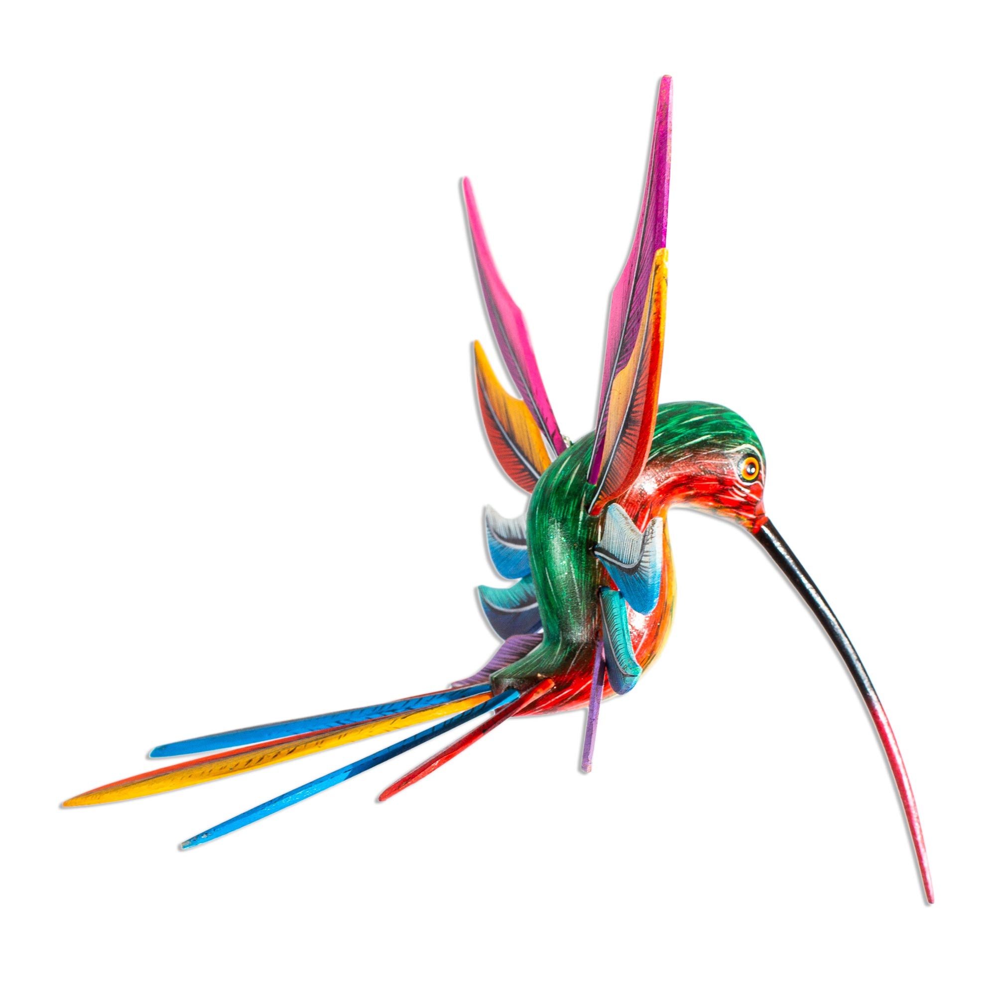 Premium Handcrafted Hummingbird Alebrije Sculpture - Mexican Folk Art