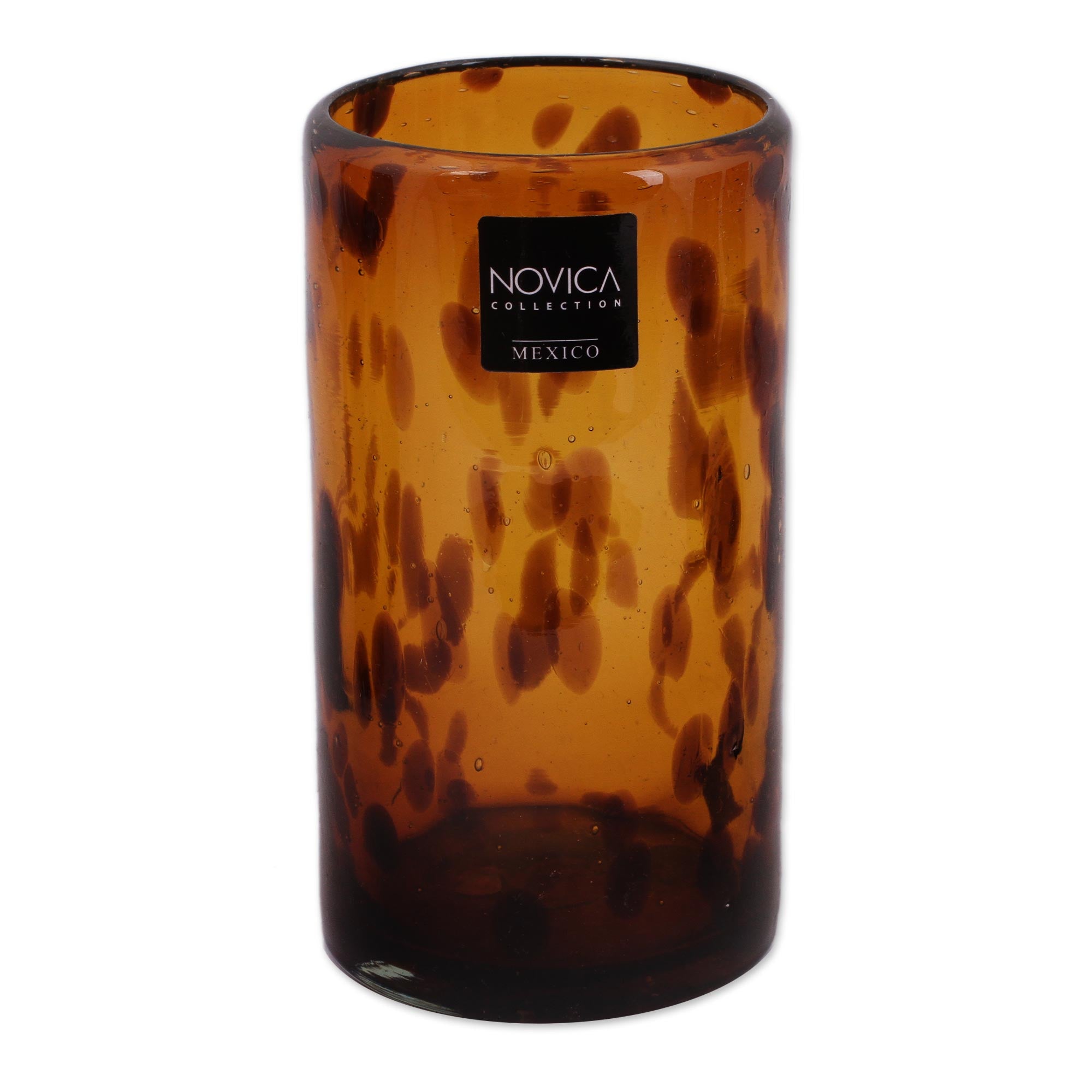 Premium Handblown Tortoise Shell Glasses - Set of 6 | Eco-Friendly Recycled Glass Drinkware