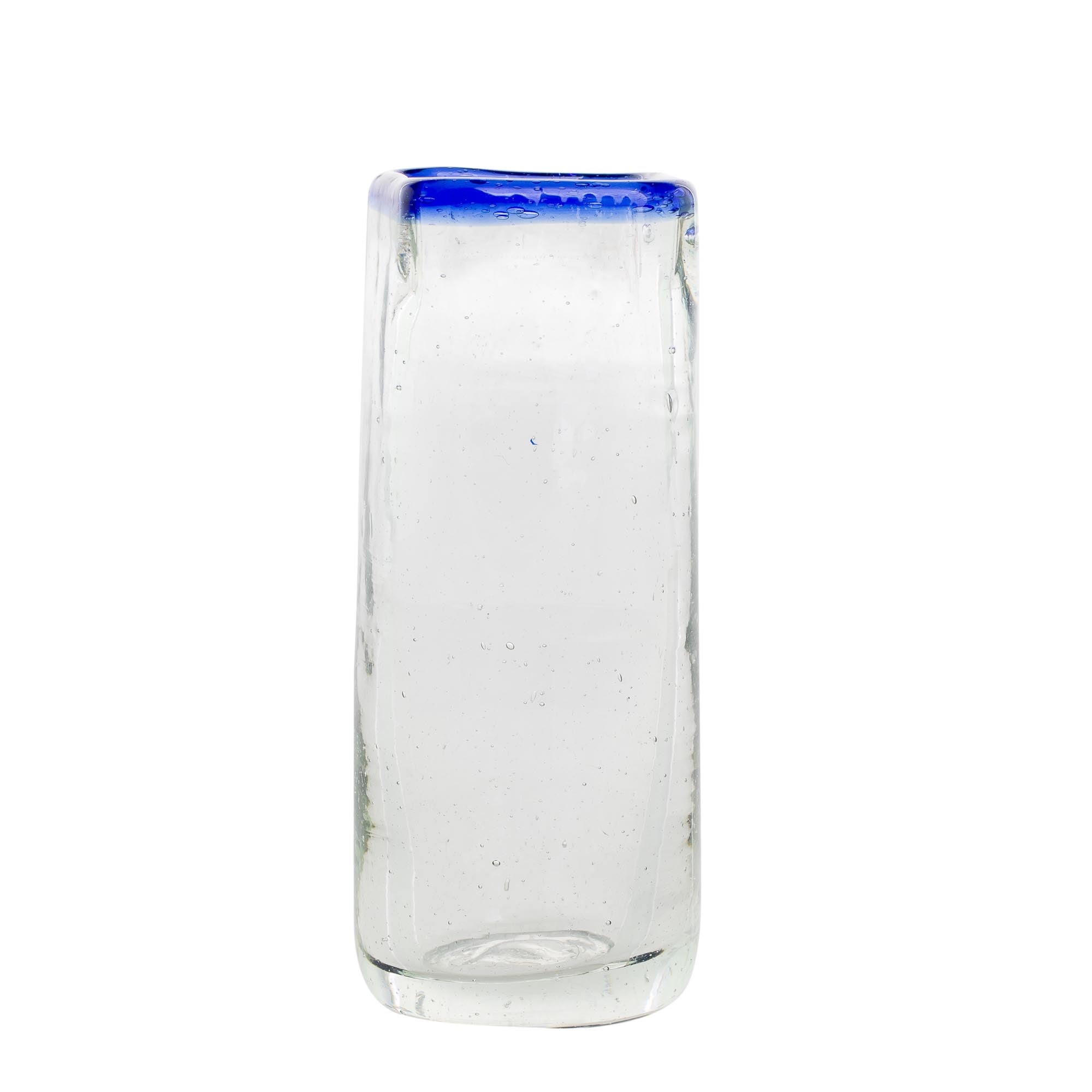 Premium Handcrafted Recycled Glass Tequila Glasses - Lakeside Square-Rimmed Set of 4
