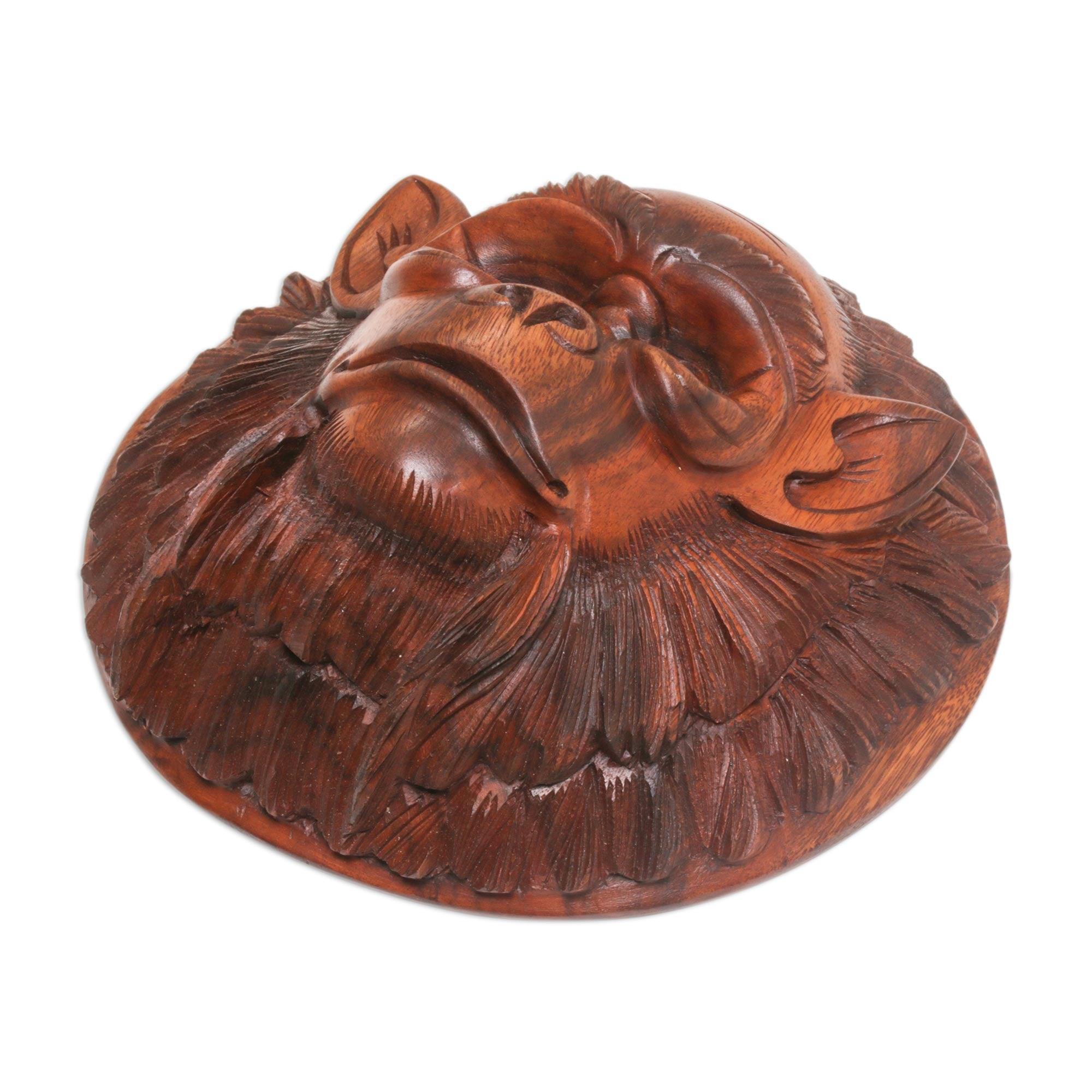 Premium Handcrafted Alpha Chimpanzee Wood Mask - Artisan Crafted in Bali