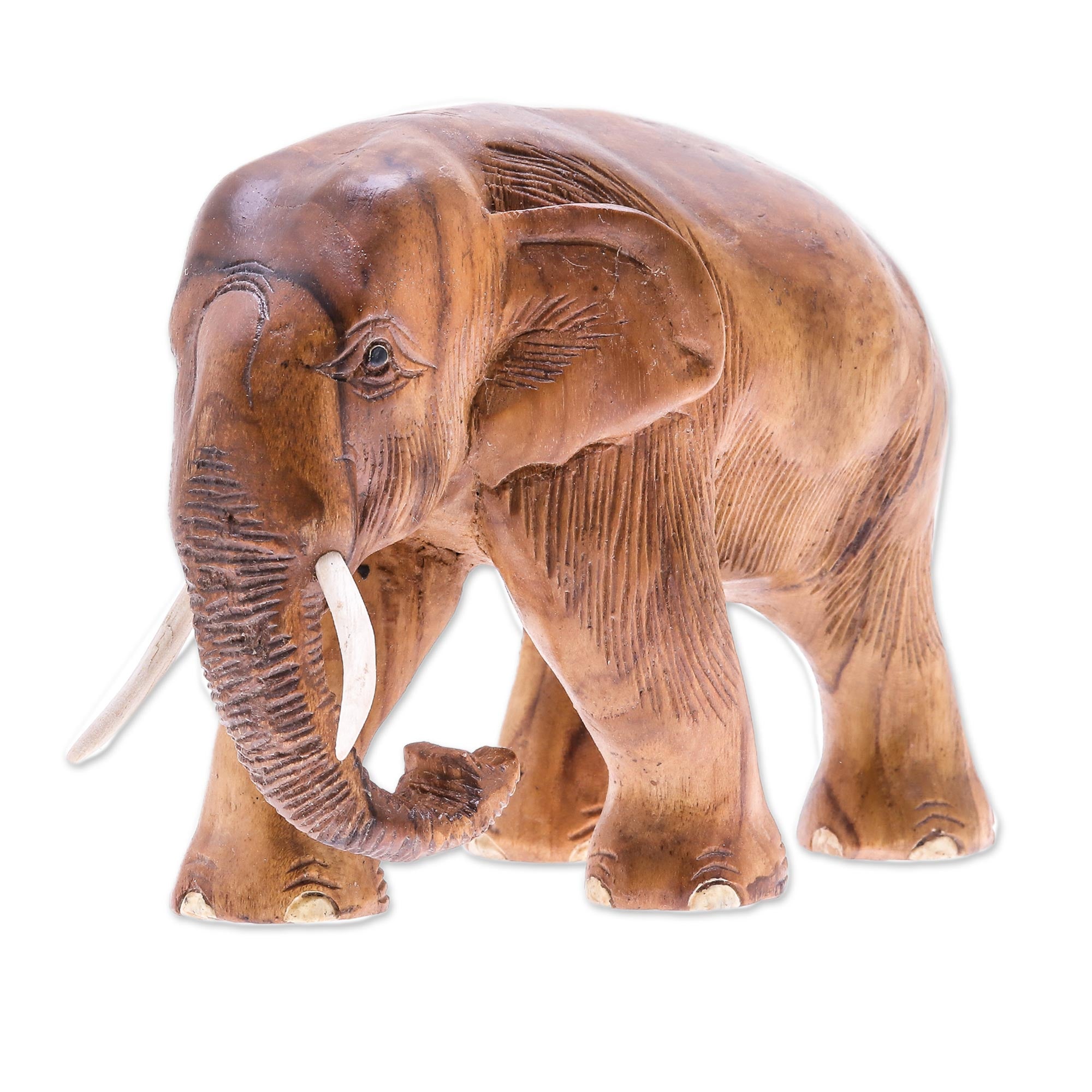 Premium Hand-Carved Teak Wood Elephant Sculpture – Nature-Inspired Art from Thailand