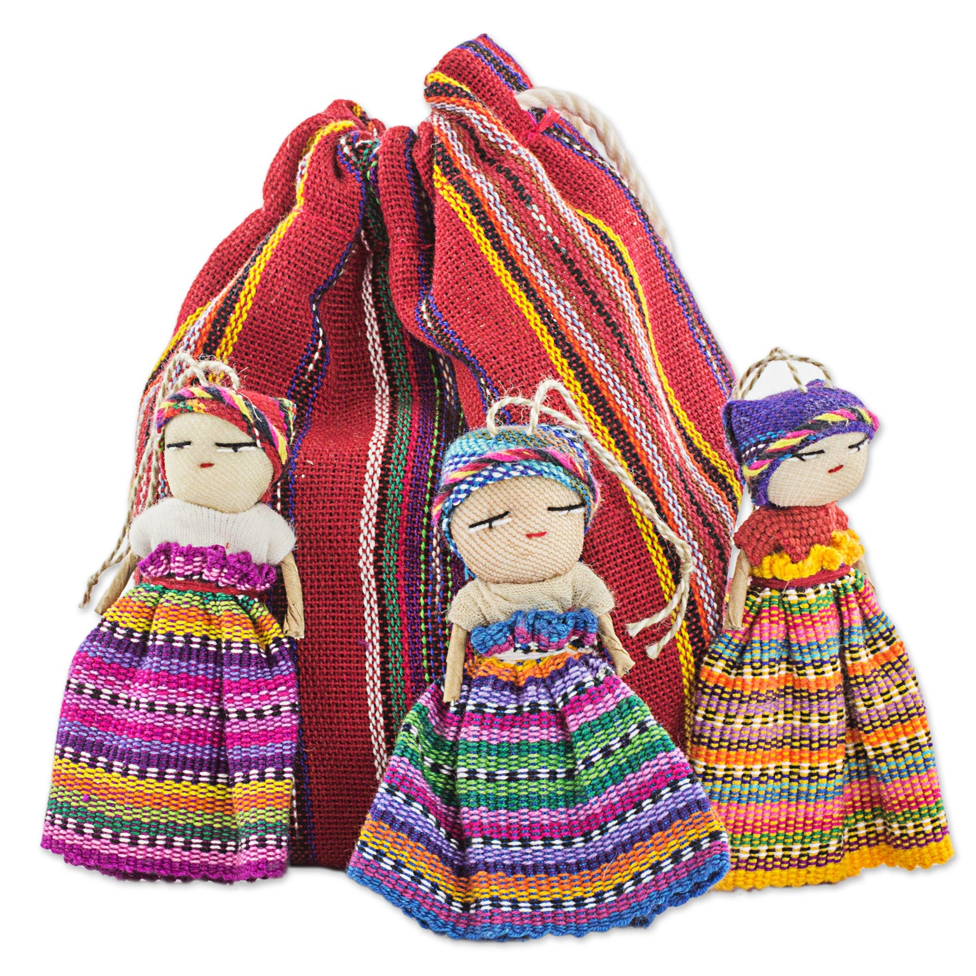 Premium Guatemalan Worry Dolls - Handmade Traditional Set of 12