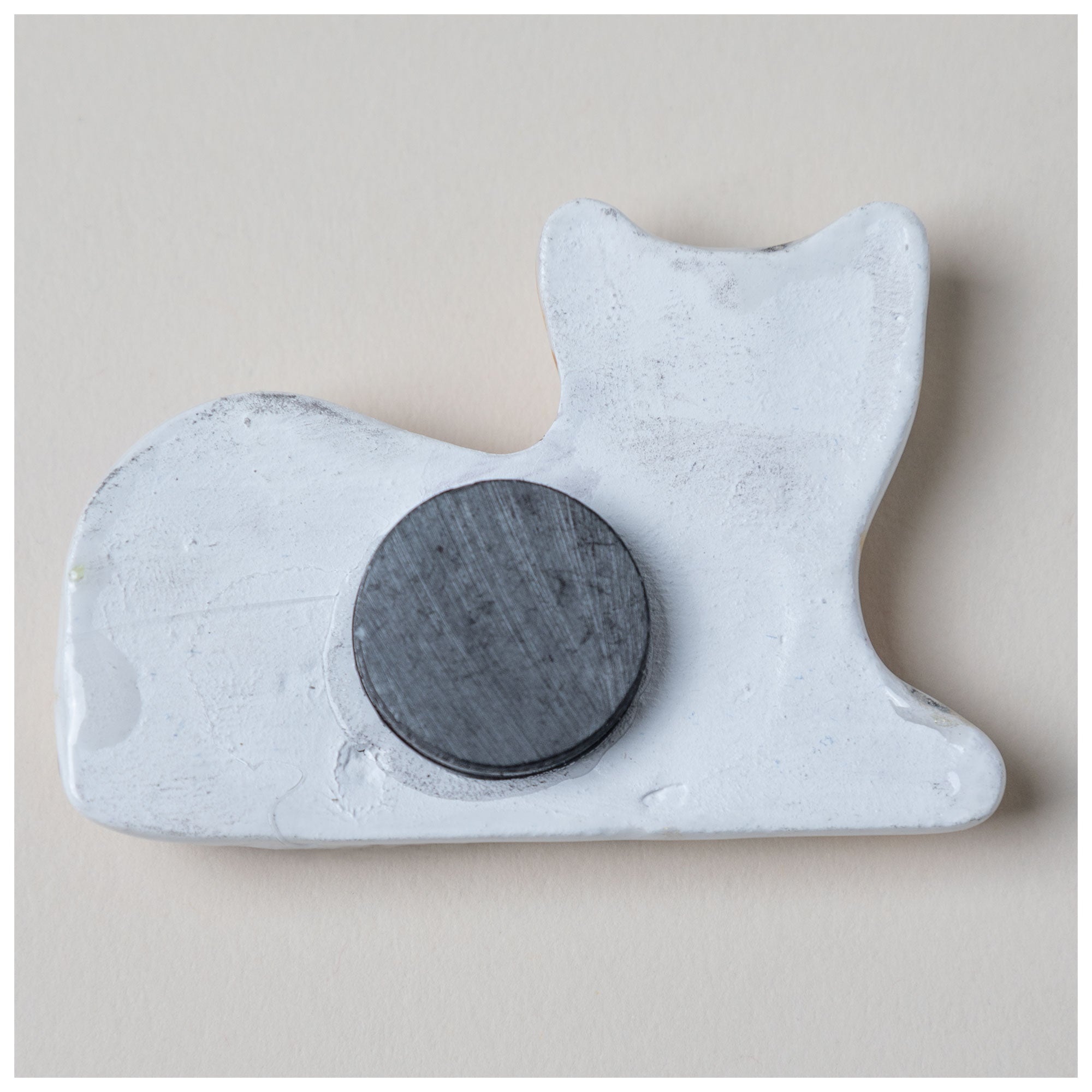 Premium Hand-Painted Ceramic Cat Magnet - Artisan Crafted